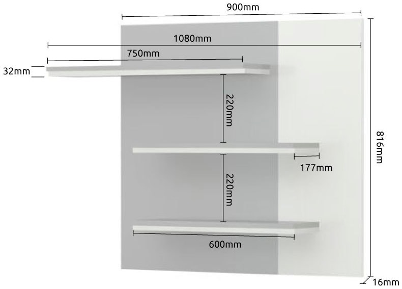 Places of Style Wandregal »Stela«, weiss UV-lackierte Front, Breite: 108 cm  bestellen im OTTO Online Shop