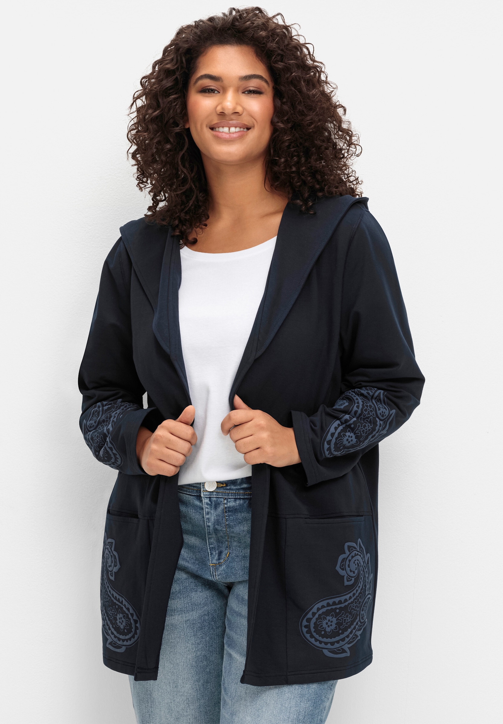 sheego by Joe Browns Trainingsshirt »Sweatjacke Sweatjacke mit Paisleydruck«
