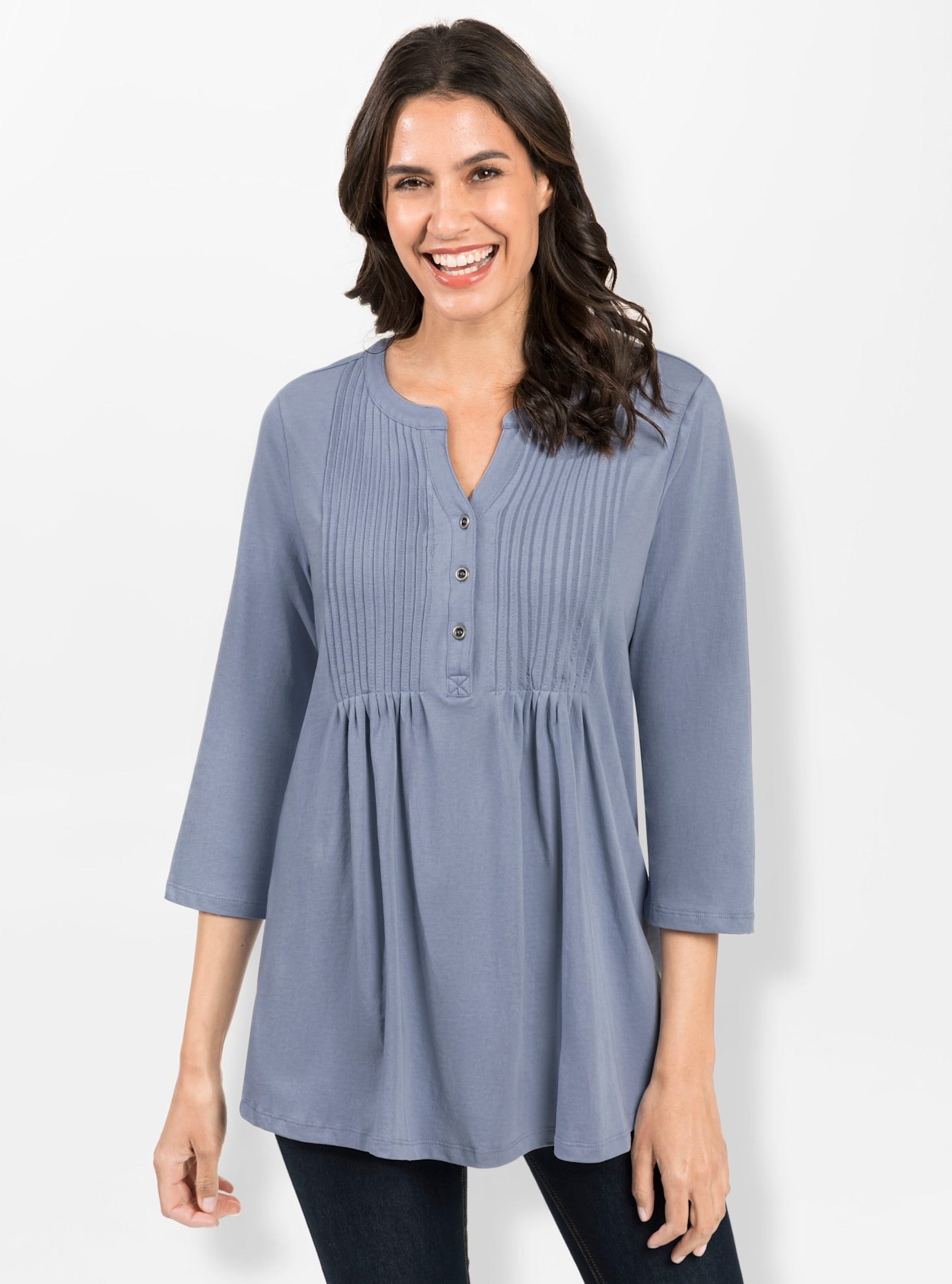 Inspirationen Damen 3/4-Arm-Shirt »Shirt« 1 Stk. tlg. in blau, Größe 36