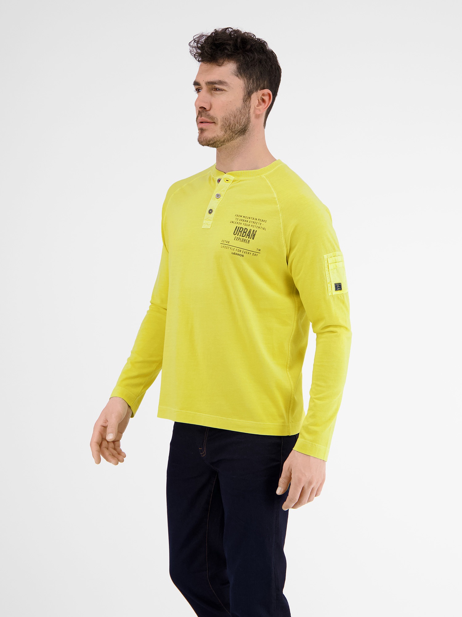 LERROS Langarmshirt »LERROS Longsleeve mit Serafinokragen«