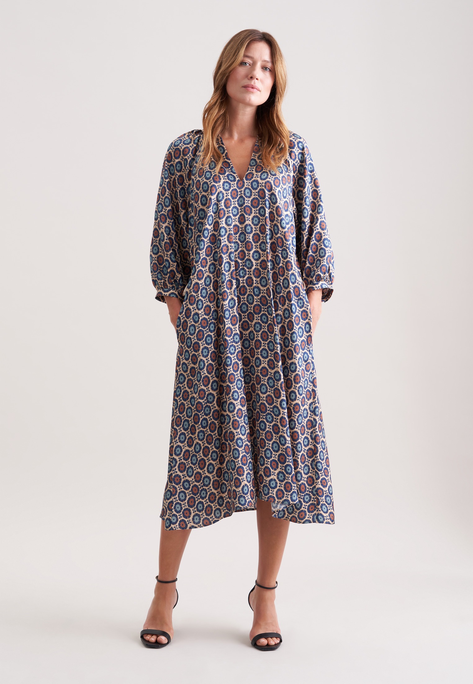 seidensticker Sommerkleid 3/4 V-Neck Druck