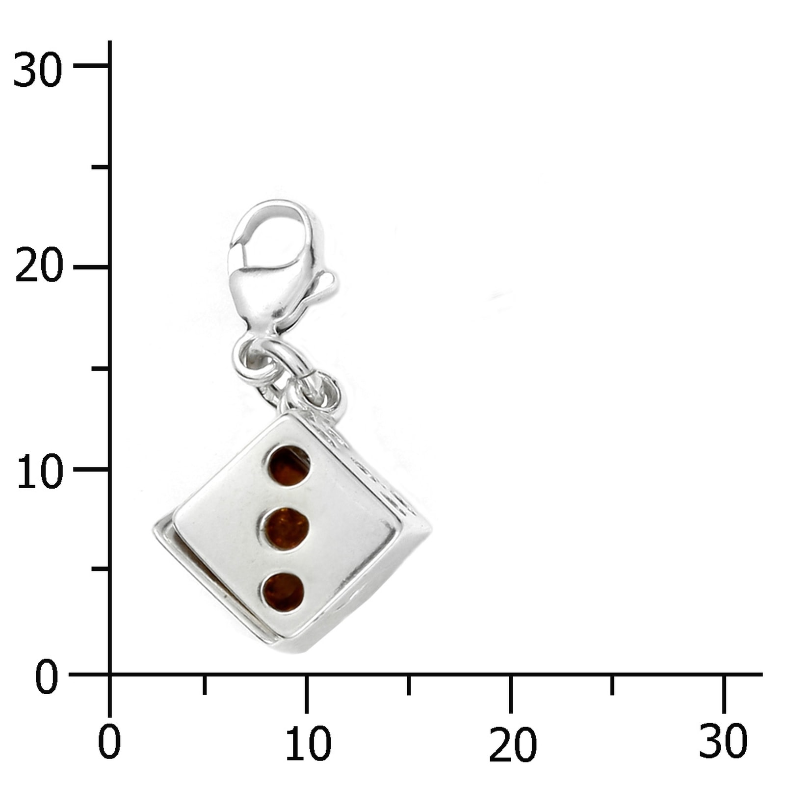 OSTSEE-SCHMUCK Kettenanhänger »- Würfel - Silber 925/000 - Bernstein«