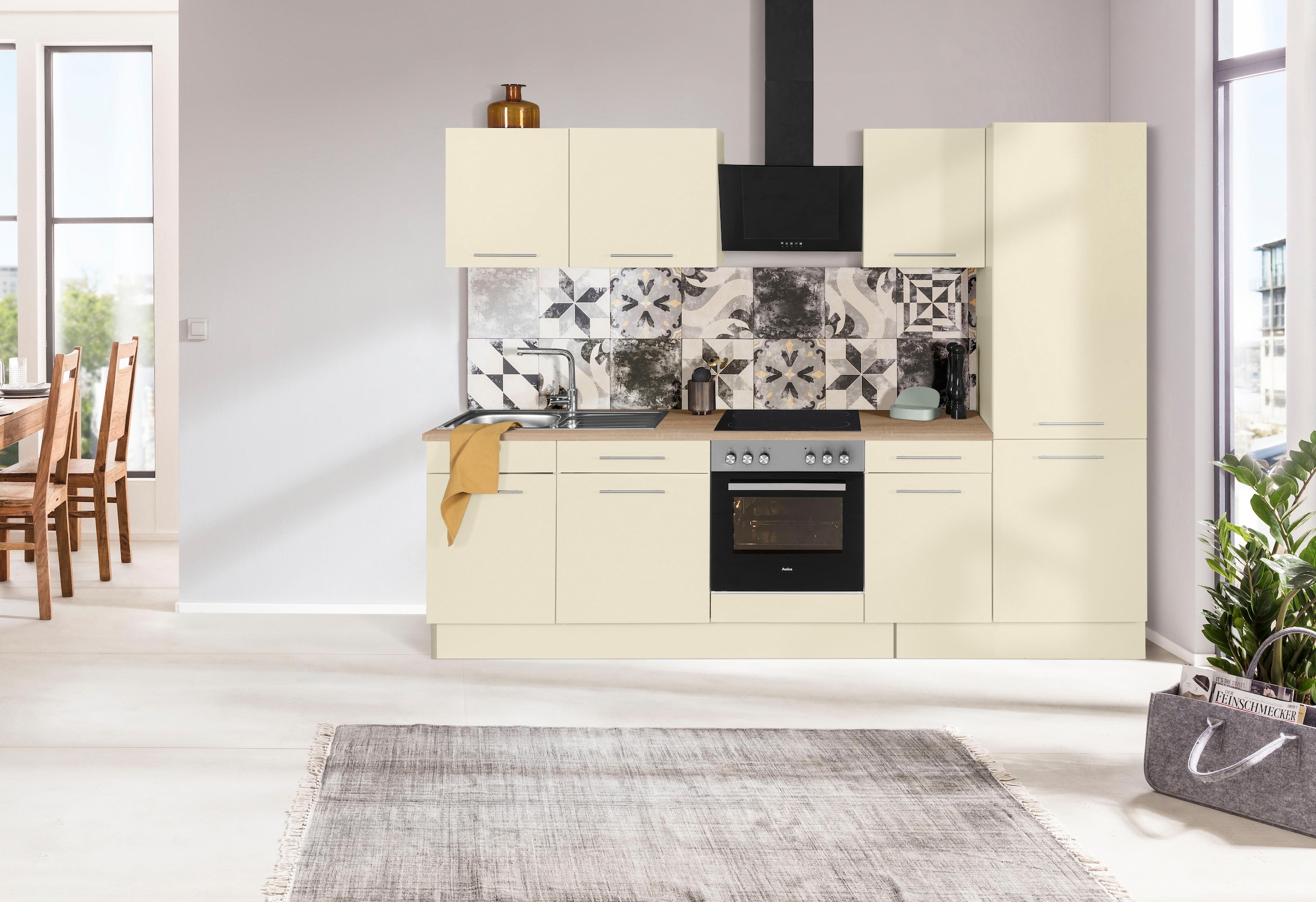 wiho Küchen Küchenzeile »Ela« Breite 280 cm, Soft-Close-Funktion, höhenverstellbare Füße