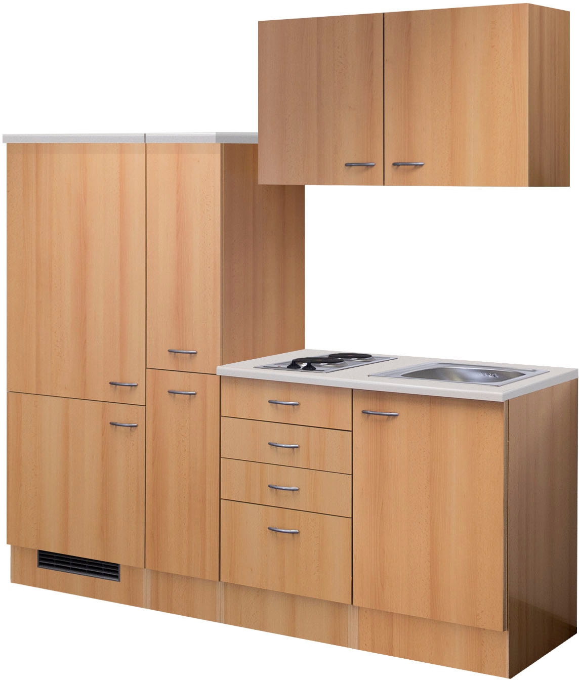 Flex-Well Küchenzeile »Nano« Gesamtbreite 190 cm, mit Apothekerschrank, mit Einbau-Kühlschrank etc.