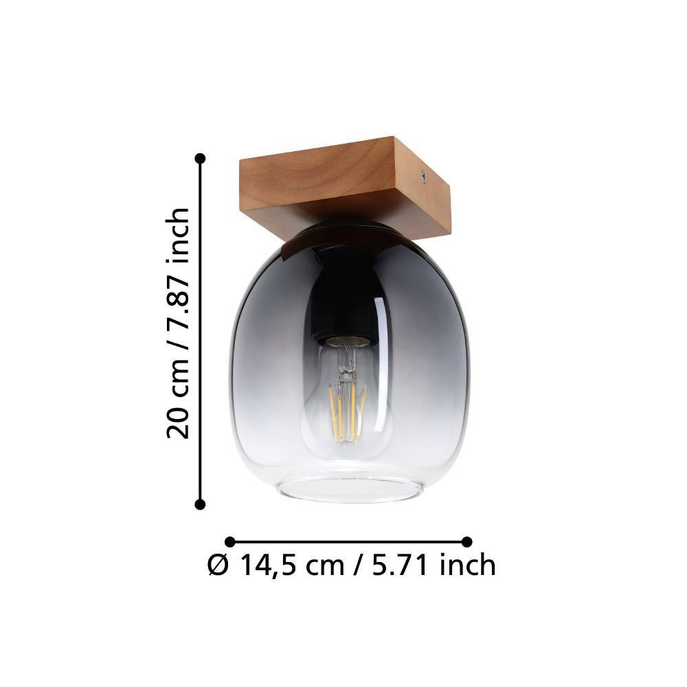 EGLO Deckenleuchte »FILAGO«, 1 flammig, Leuchtmittel E27 | ohne Leuchtmittel, Deckenleuchte, Braun und Schwarz-transparent, FSCM70PA, E27 Fassung