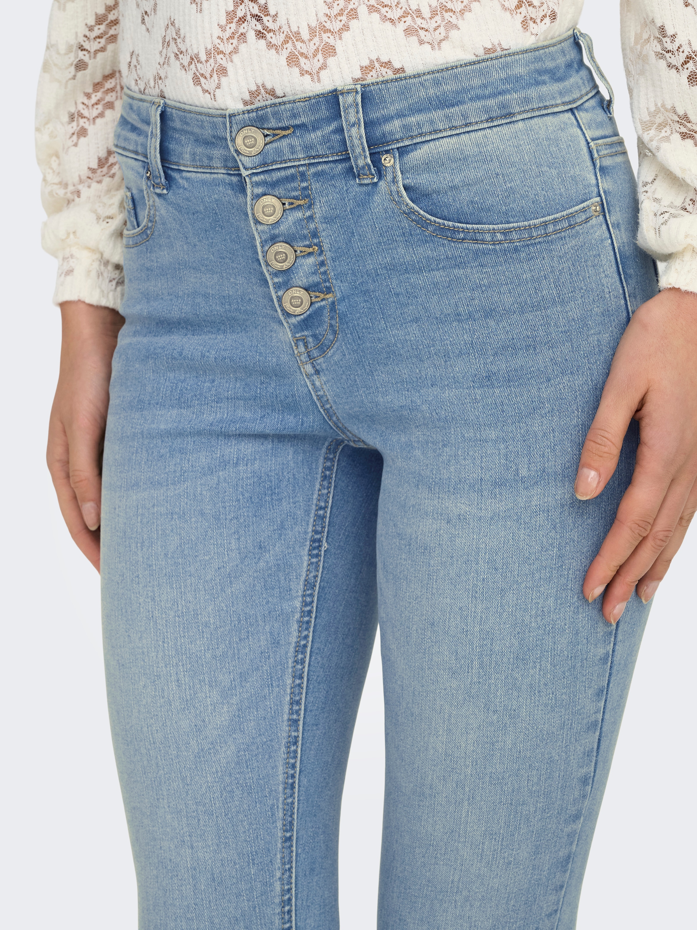 ONLY Skinny-fit-Jeans »ONLMIA MID WAIST BUTTON SK RW ANK BOX«
