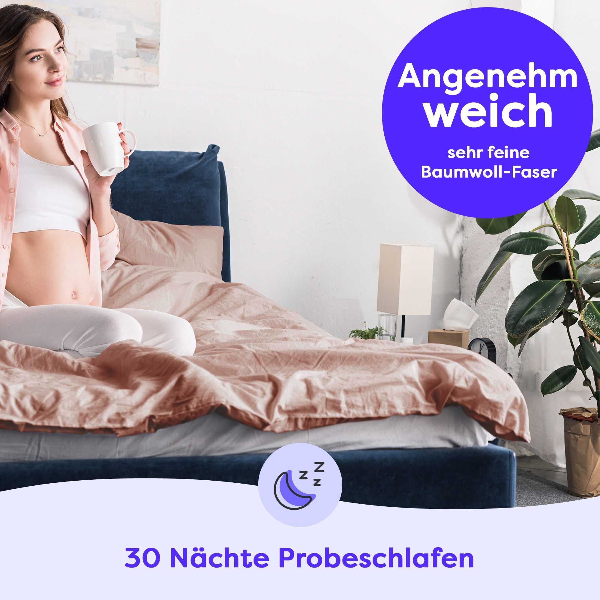 Wolkenfeld Bettwäsche »Paula«, 135x200 cm, 155x220, 200x200 & Übergrößen I inkl. Kissenbezüge 80x80