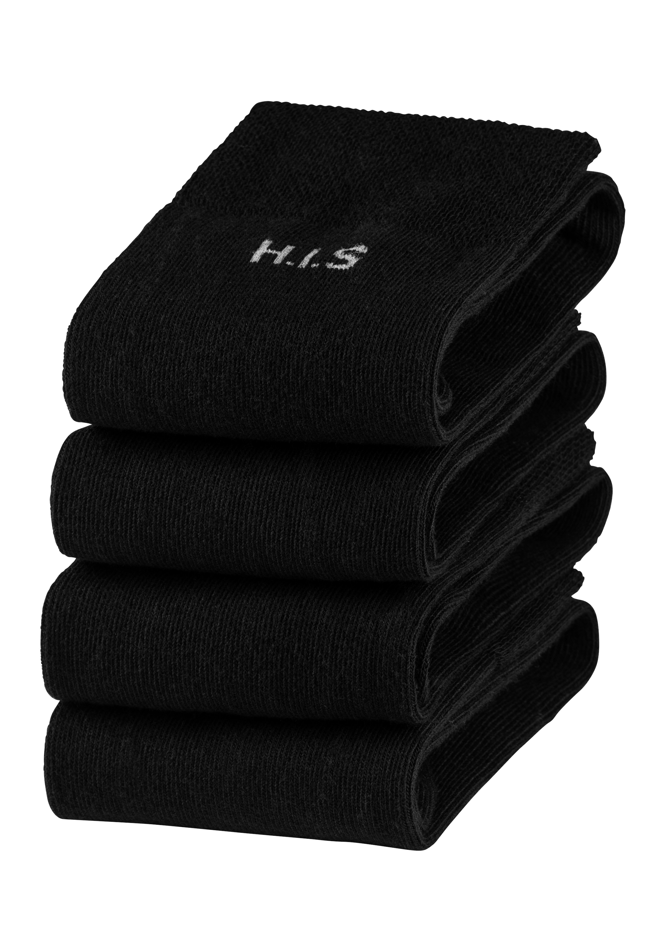 H.I.S Socken, (Packung, 4 Paar), mit druckfreiem Bündchen