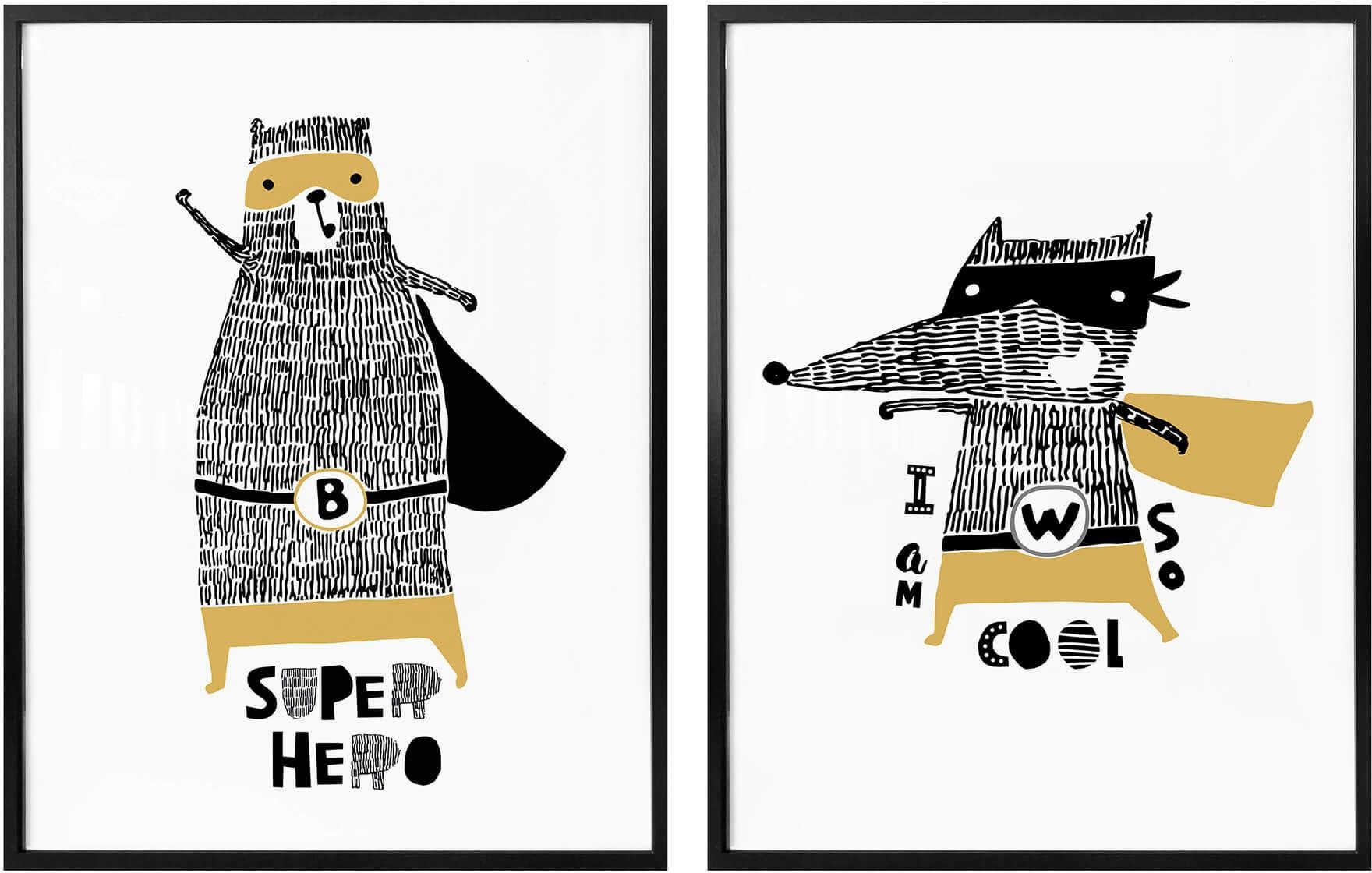 Wall-Art Poster »Superhelden«, (Set), Poster, Wandbild, Bild, Wandposter