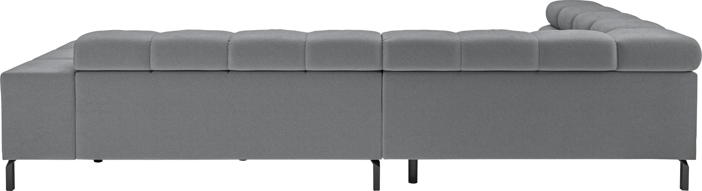 INOSIGN Ecksofa »Ancona New, wahlweise motorische Sitztiefenverstellung, auch in Cord«, feine Steppung, mit Kopfteilverstellung, 3 Zierkissen, L-Form