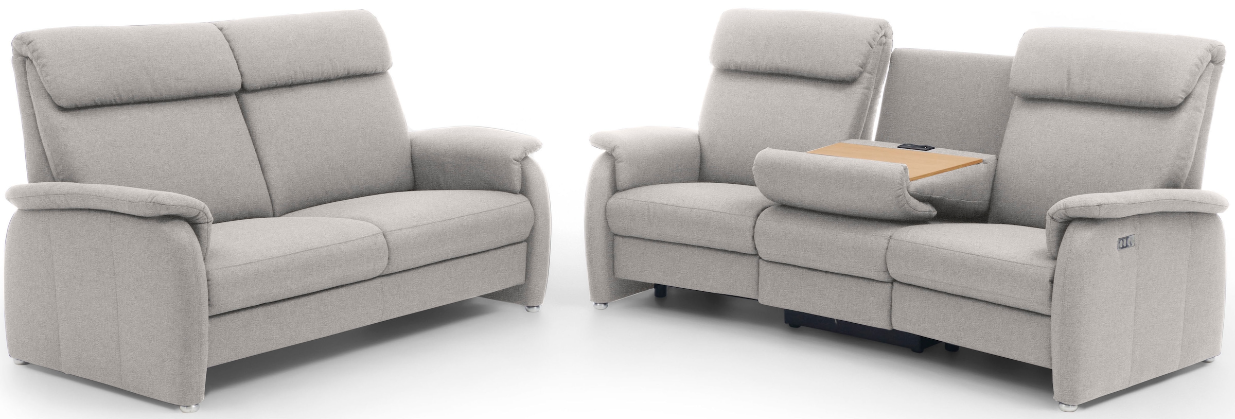 Home affaire 3-Sitzer »Turin mit Steckdose und USB-Port auch in Easy care-Bezug«, 2 x vollmotorische Relaxfunktion, herunterklappbarer Tisch