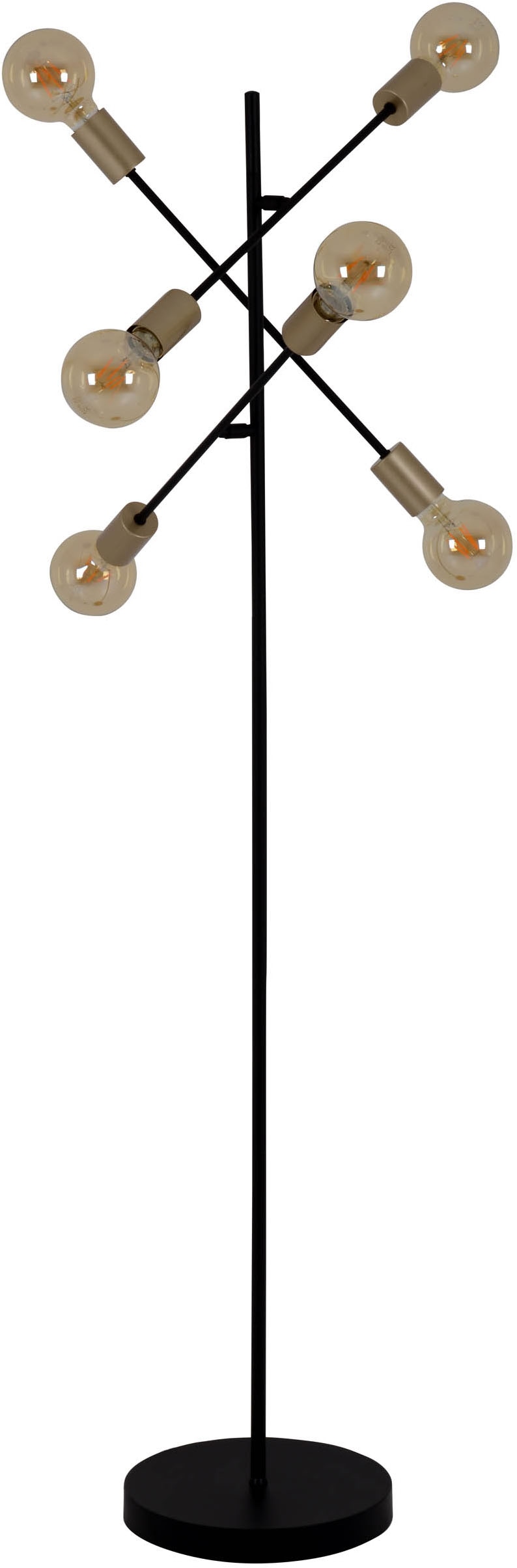 näve Stehlampe »Modo« E27 1 Stk. E27 max. 40W, incl. Tippschalter/Fußschalter, Farbe: schwarz, gold