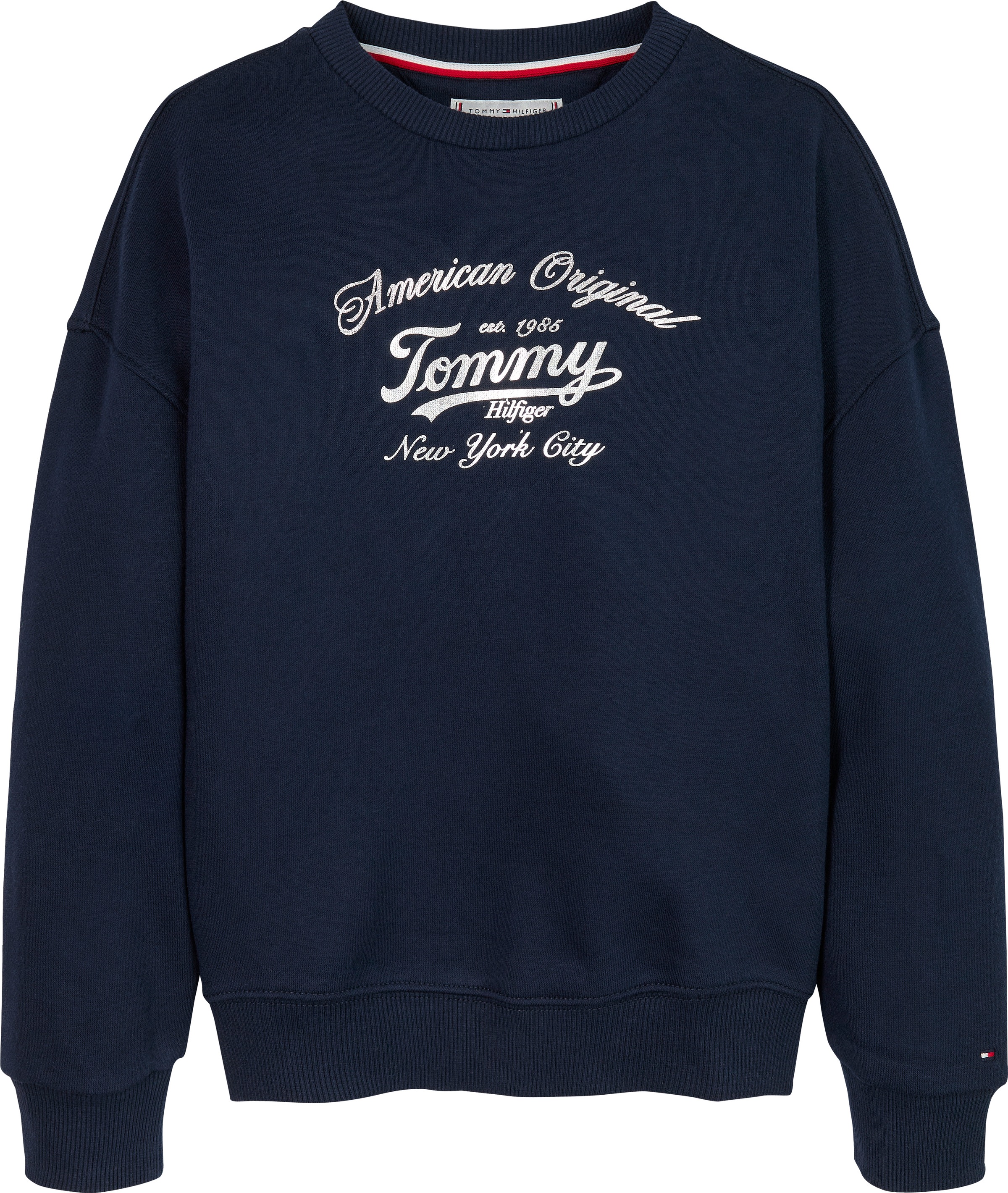 Tommy Hilfiger Sweatshirt »TOMMY SCRIPT SWEATSHIRT«, für Kinder bis 16 Jahre, mit glänzendem Druck