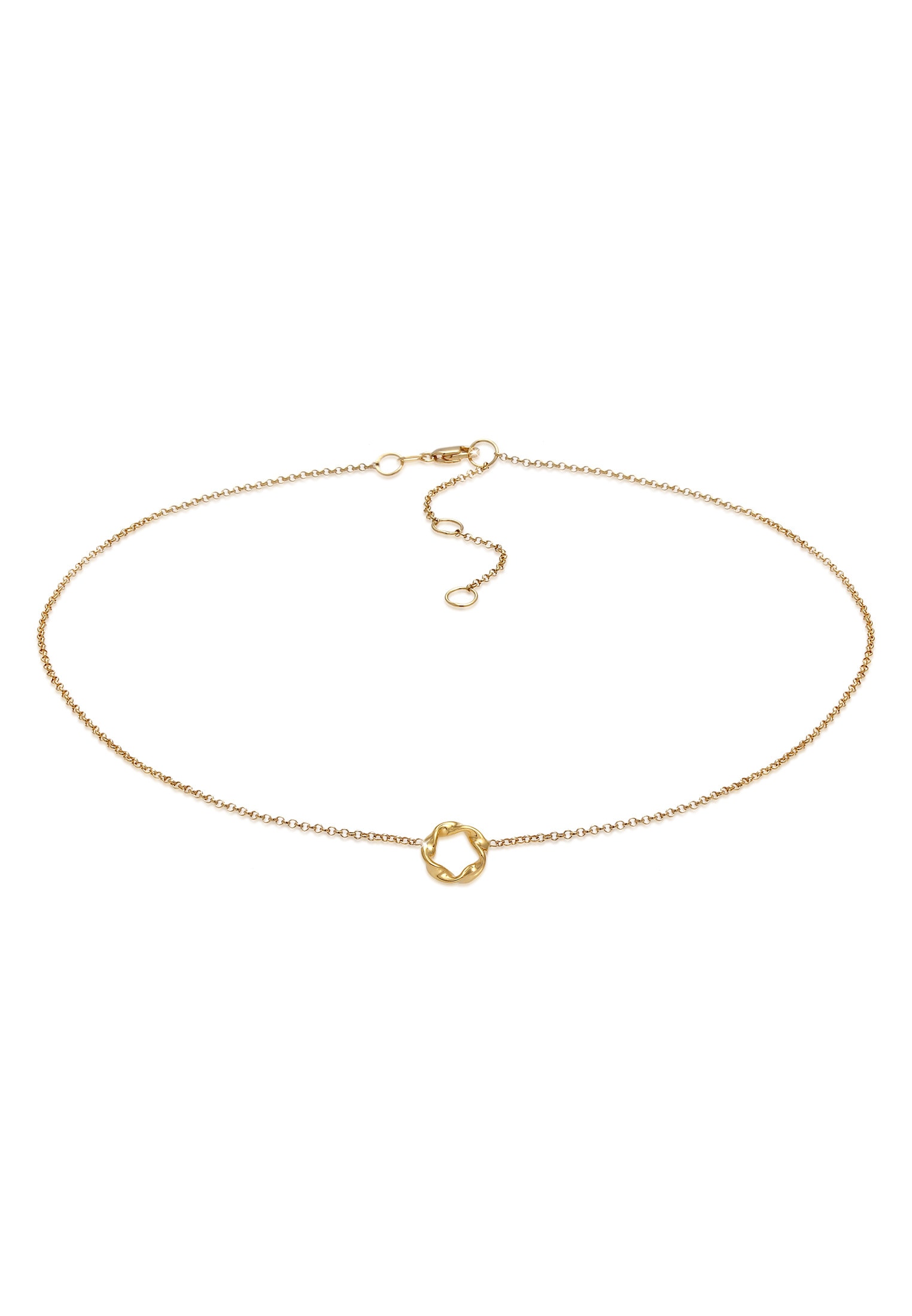 Elli Premium Choker »Halskette Choker Kreis Design Twisted 375 Gelbgold«