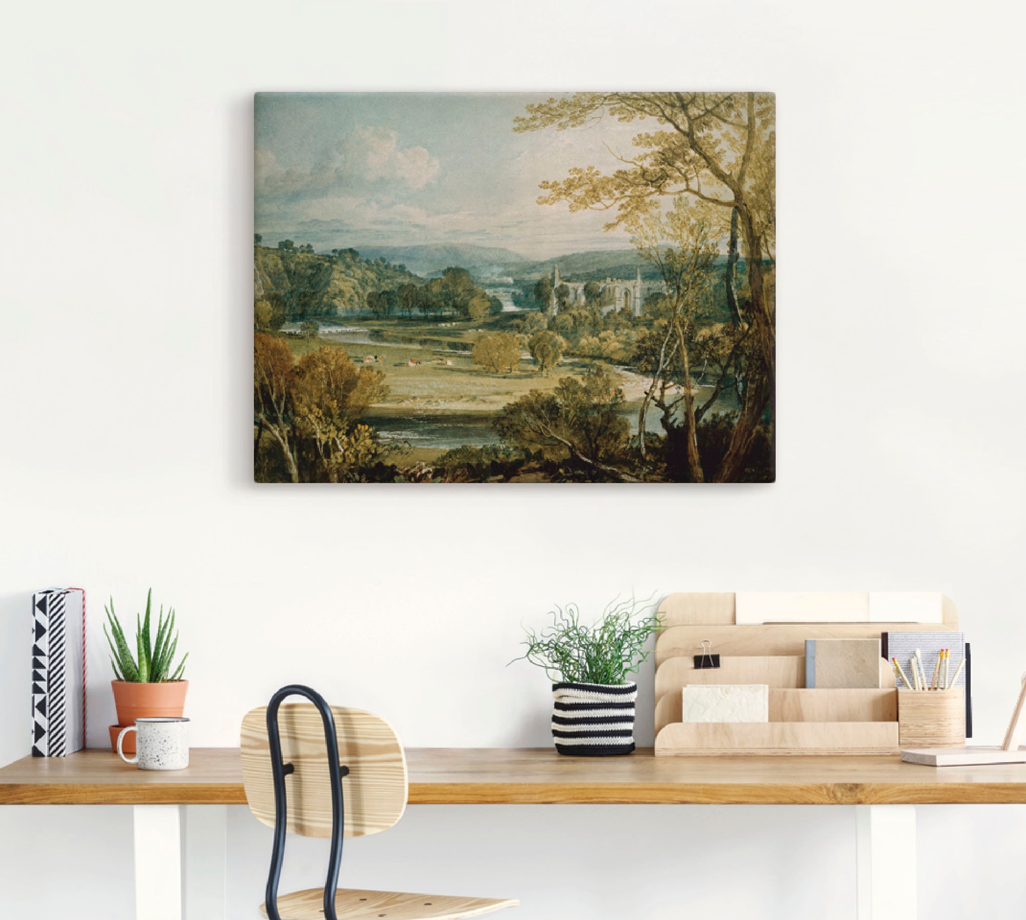 Artland Wandbild »Blick zur Bolton Abbey, Yorkshire. 1809«, Wiesen & Bäume, (1 St.), als Leinwandbild, Poster in verschied. Größen