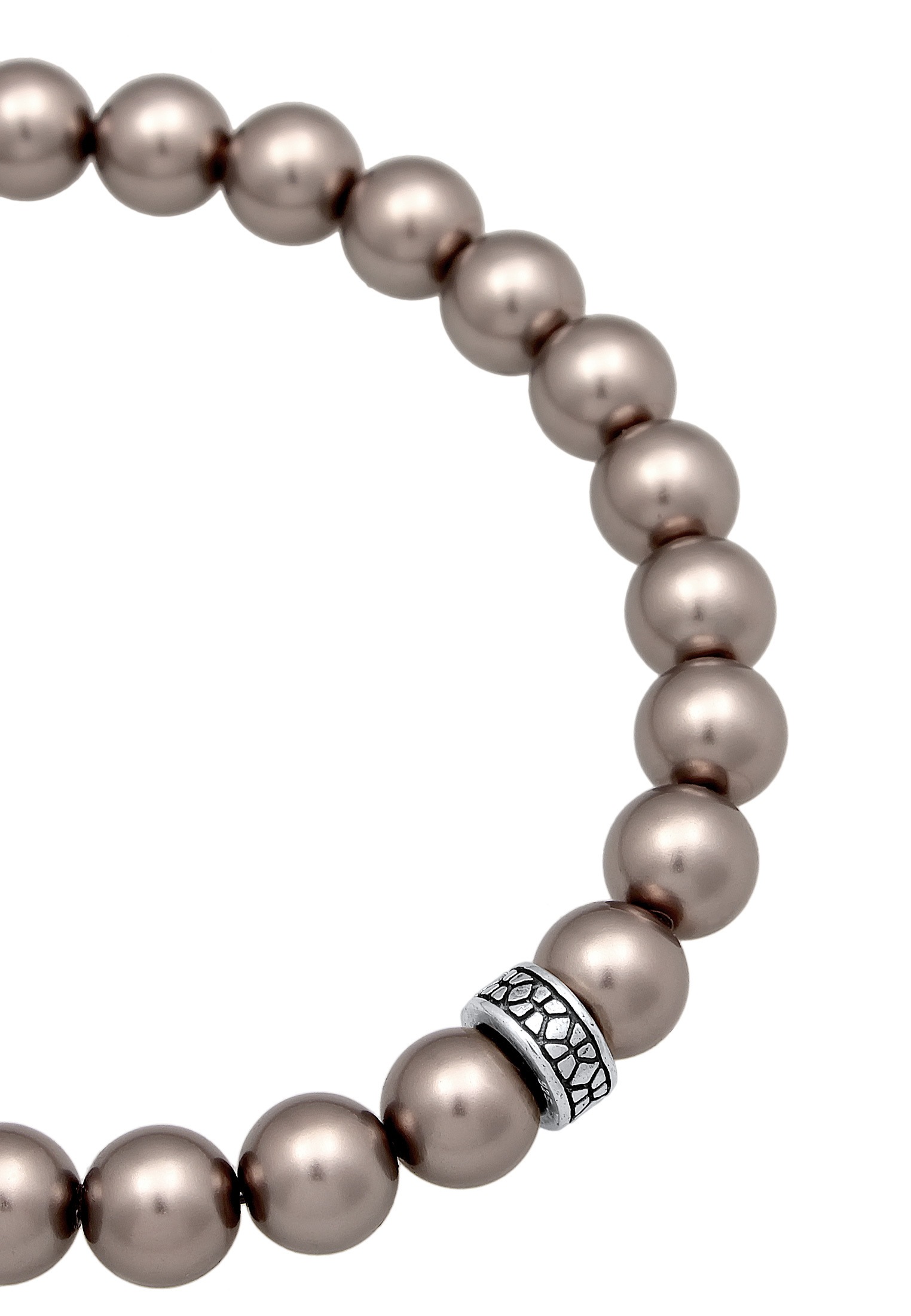 Kuzzoi Armkette »Armband Glasperlen Grau Beads Elegant 925 Silber«