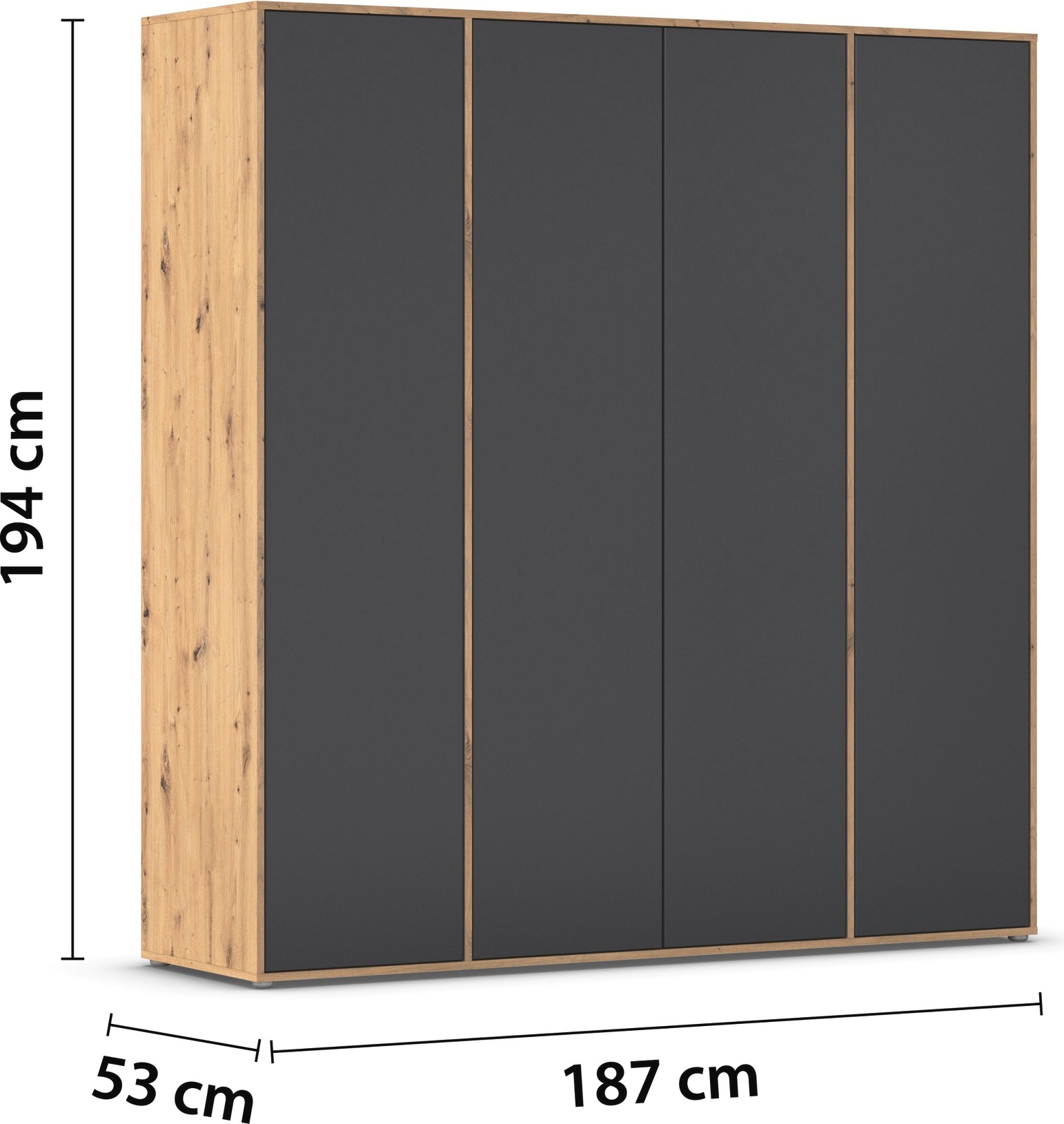 rauch Drehtürenschrank »Kleiderschrank Schrank Garderobe Wäscheschrank NABILA viel Stauraum«, (in 3 verschiedenen Ausstattungen BASIC/CLASSIC/PREMIUM), in 2 Breiten mit Push-to-Open Funktion TOPSELLER MADE IN GERMANY