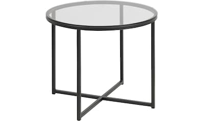 andas Couchtisch »Conrad«, Tischplatte aus Rauchglas, Metallgestell, Breite 55 cm kaufen