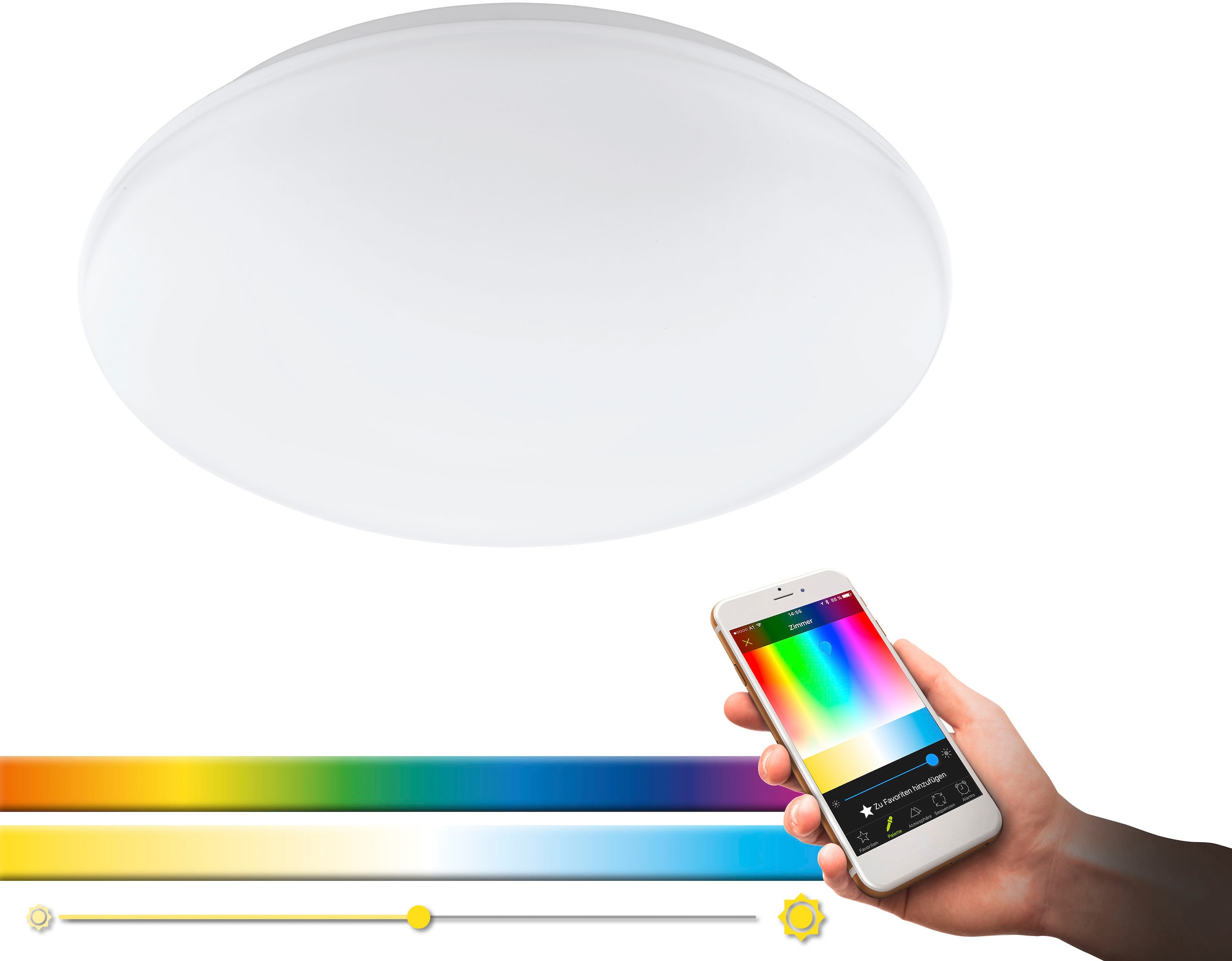 EGLO LED Deckenleuchte »GIRON-C«, 1 flammig-flammig, Smart Home Deckenlampe  Ø30cm, dimmbar, Weißtöne und Farben einstellbar im OTTO Online Shop