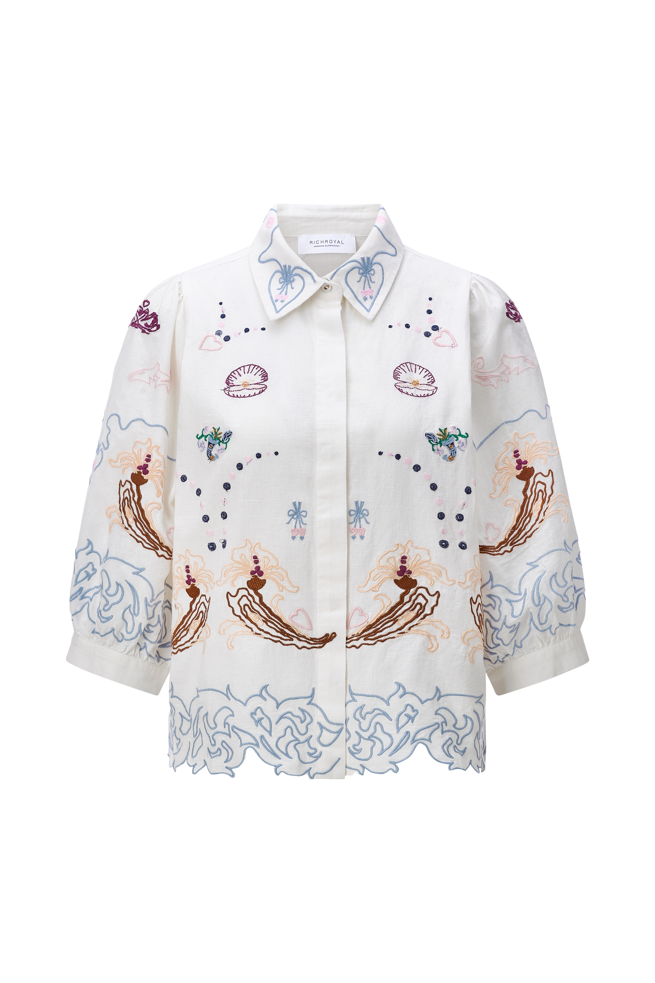 RICHROYAL Klassische Bluse Regular fit mit Stickereien