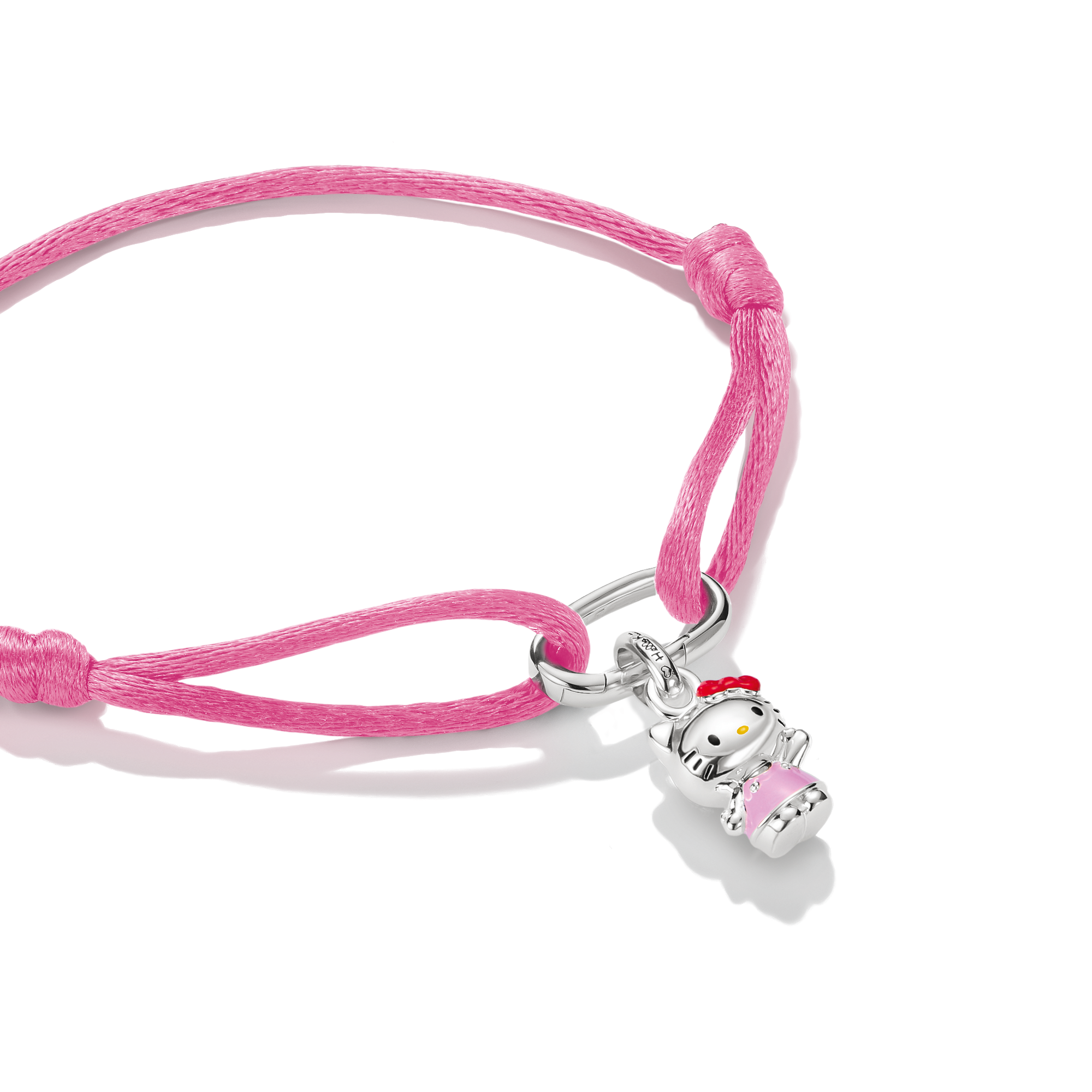 THOMAS SABO Armband »THOMAS SABO ♡ Hello Kitty Stoffarmband rosa« Emaille