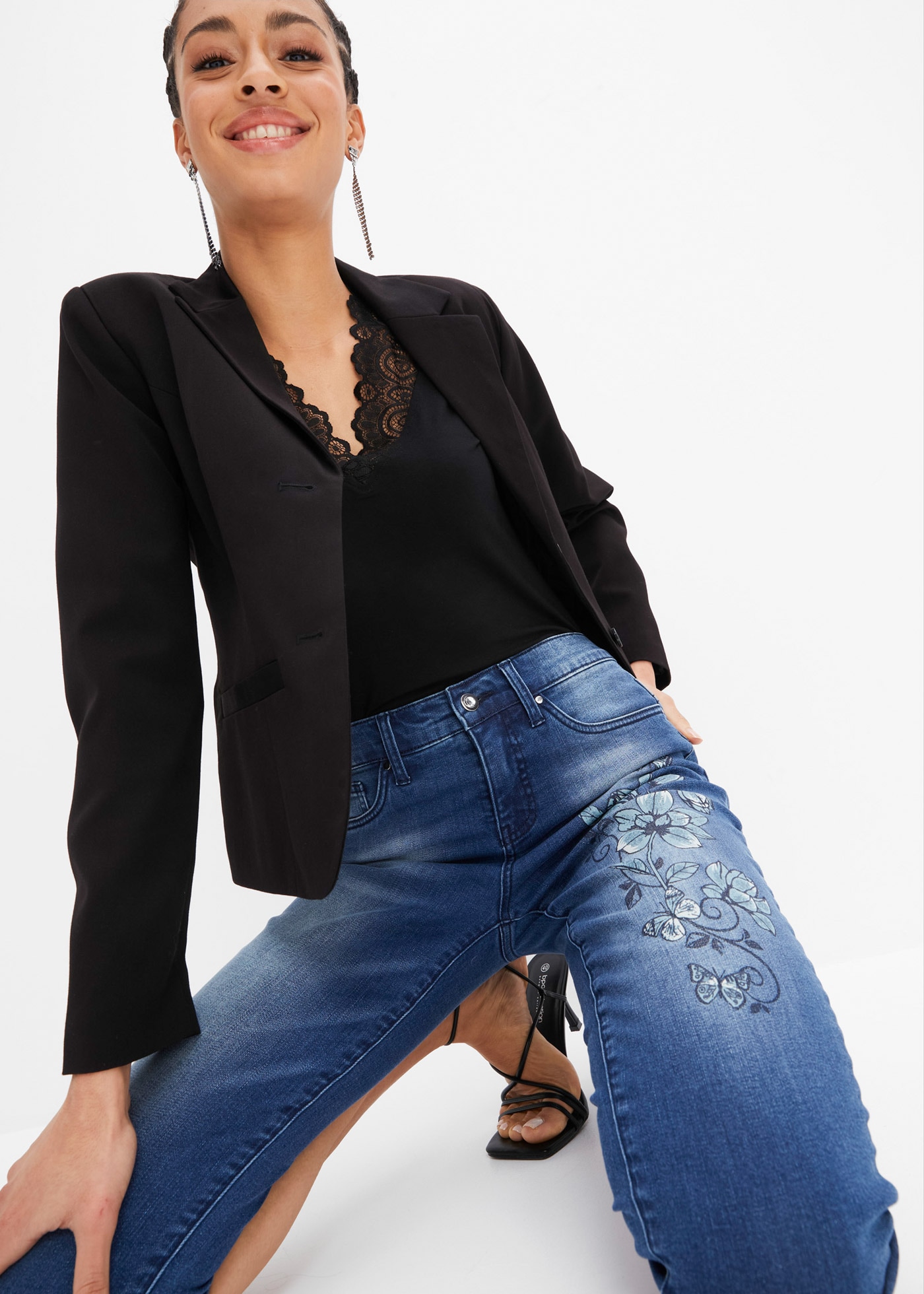 bonprix Caprijeans figurbetonte Passform, Skinny Fit, mit Elasthan-Anteil