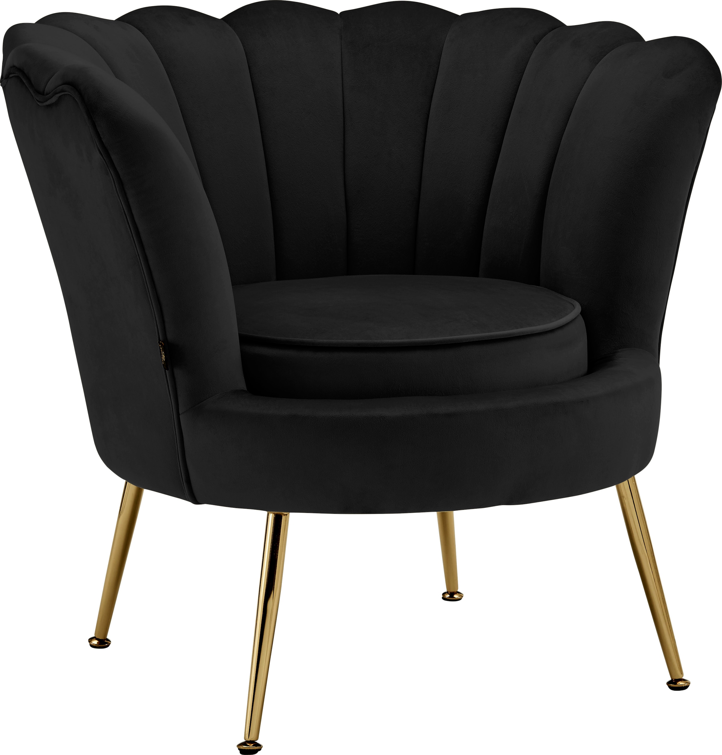 Leonique Loungesessel »Kelsey«, mit weichen Samtvelours Bezug, edlem Metallgestell, Sitzhöhe 43,5 cm
