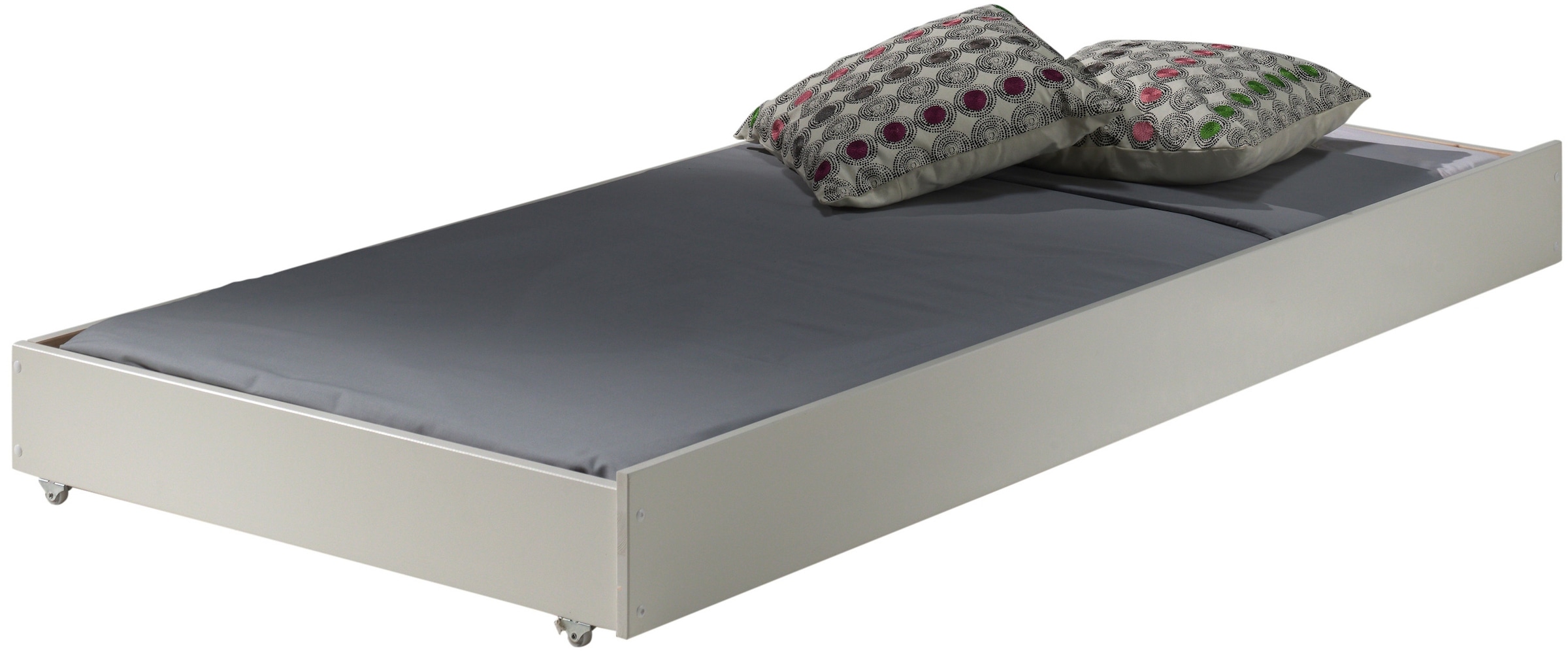 Vipack Massivholzbett »Pino, universell einsetzbar, gradliniges Design, Made in Europe« B/H/Tca. 211x84,4x 97,5cm, Liegefläche 90/200 cm, mit 1 Bettschublade,  inkl. Rolllattenrost, Kiefer massiv, in Natur oder Weiß lackiert