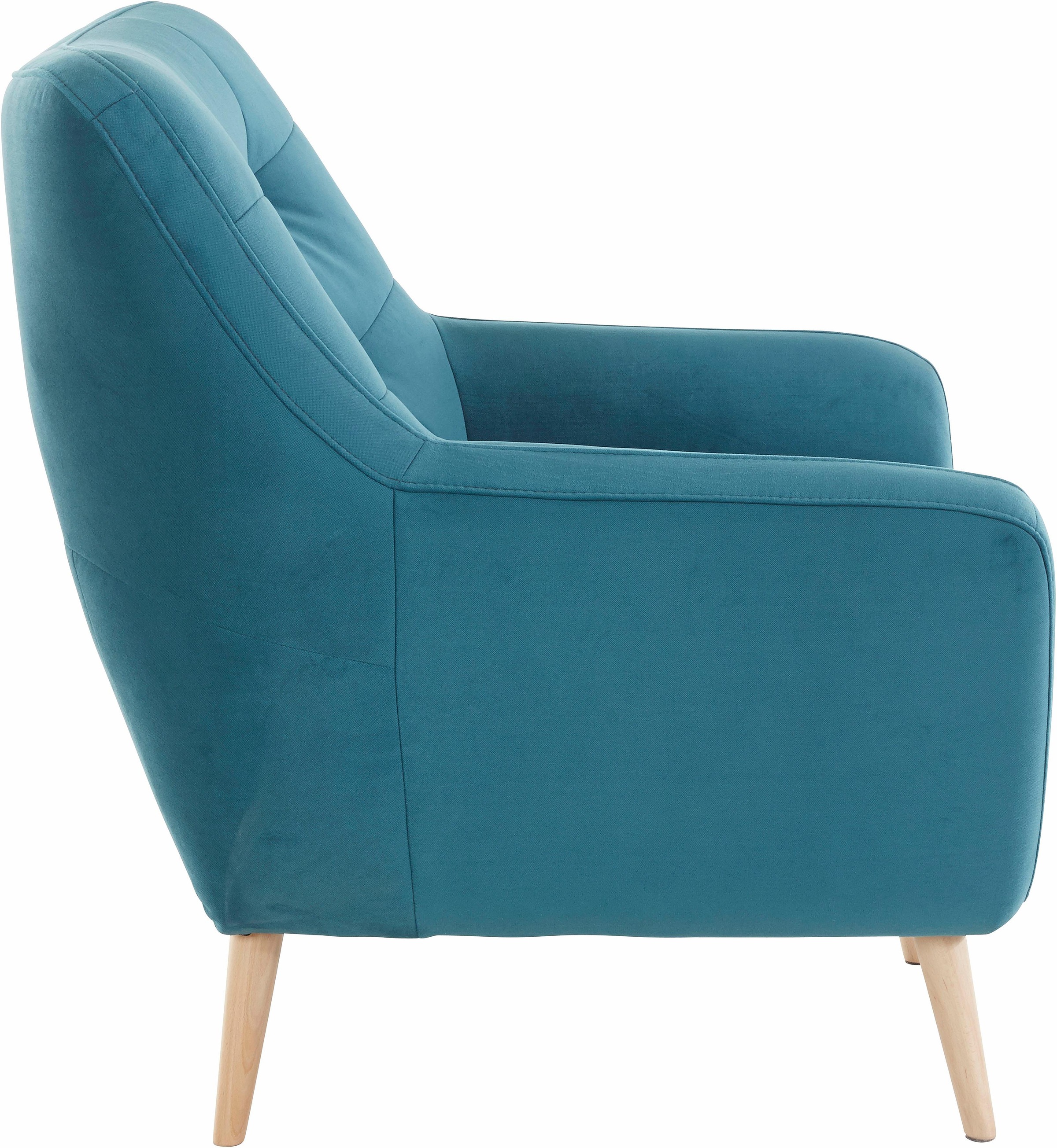 exxpo - sofa fashion Sessel »Scandi, Loungesessel mit tollem Sitzkomfort, hochwertige Polsterung«, bequem, hohe Holzfüße