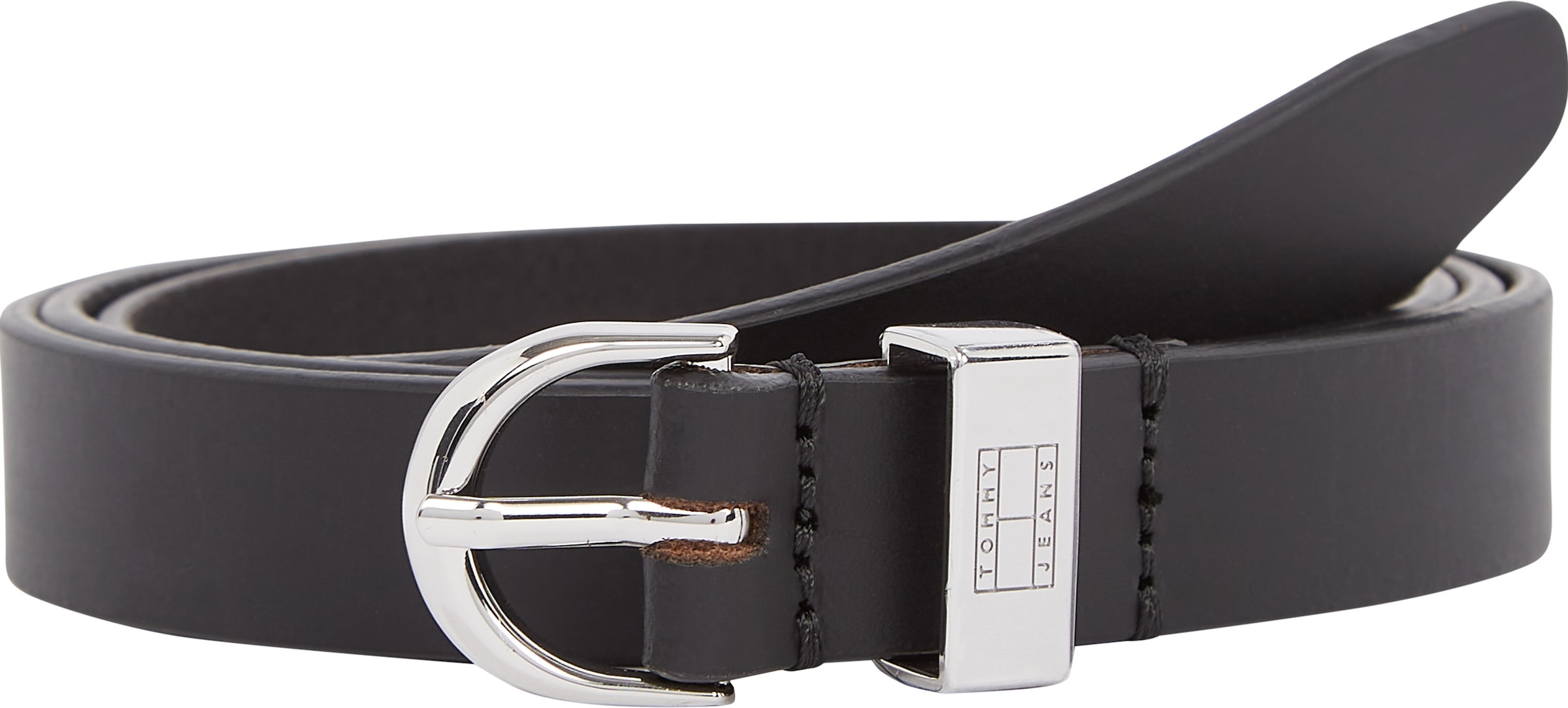 Tommy Jeans Ledergürtel »TJW HERITAGE OVAL«, Einfachdornschnalle, Logodruck
