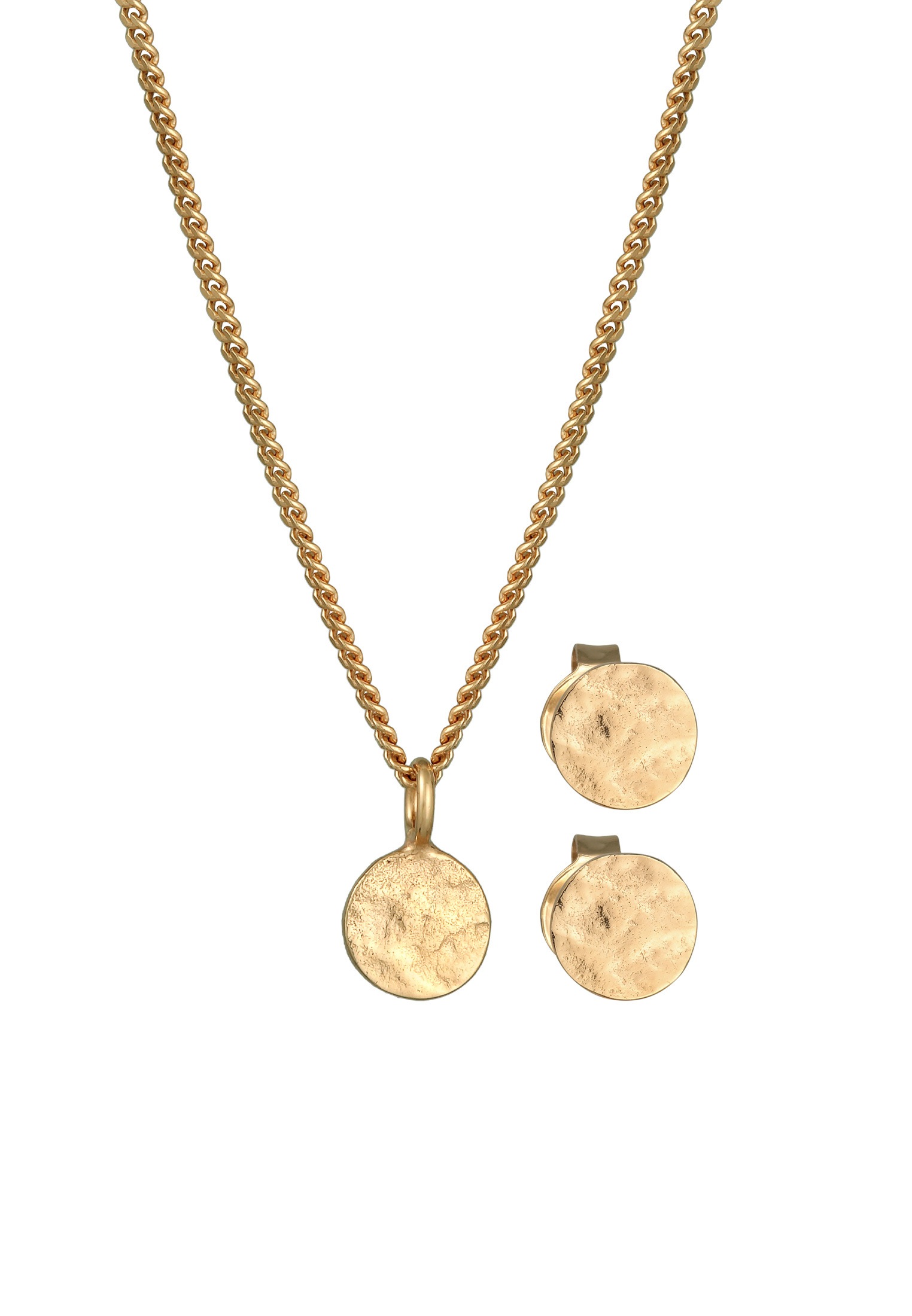 Elli Ohrring und Ketten Set »Schmuckset Kette und Ohrringe Plättchen 925 Silber«