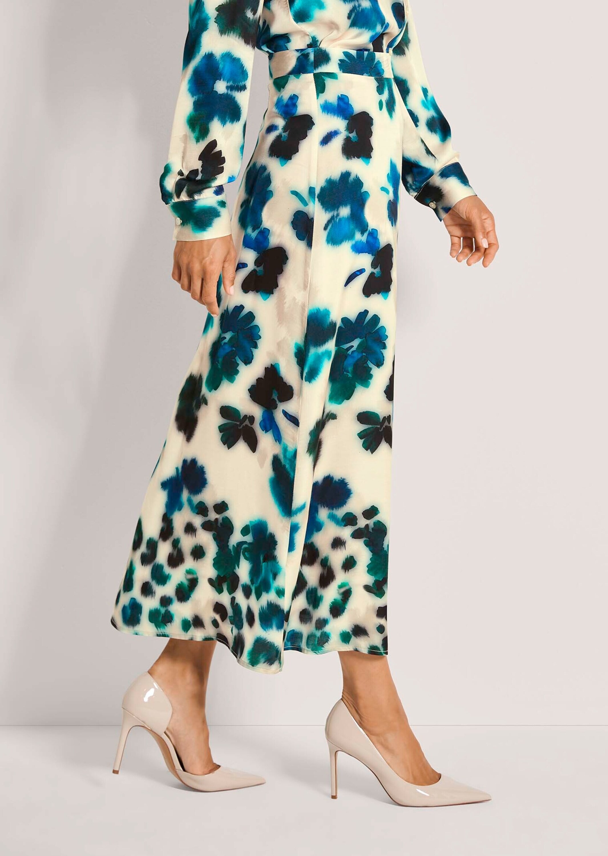 MADELEINE Midirock »Midirock Druckrock mit Aquarell-Blumenmuster«