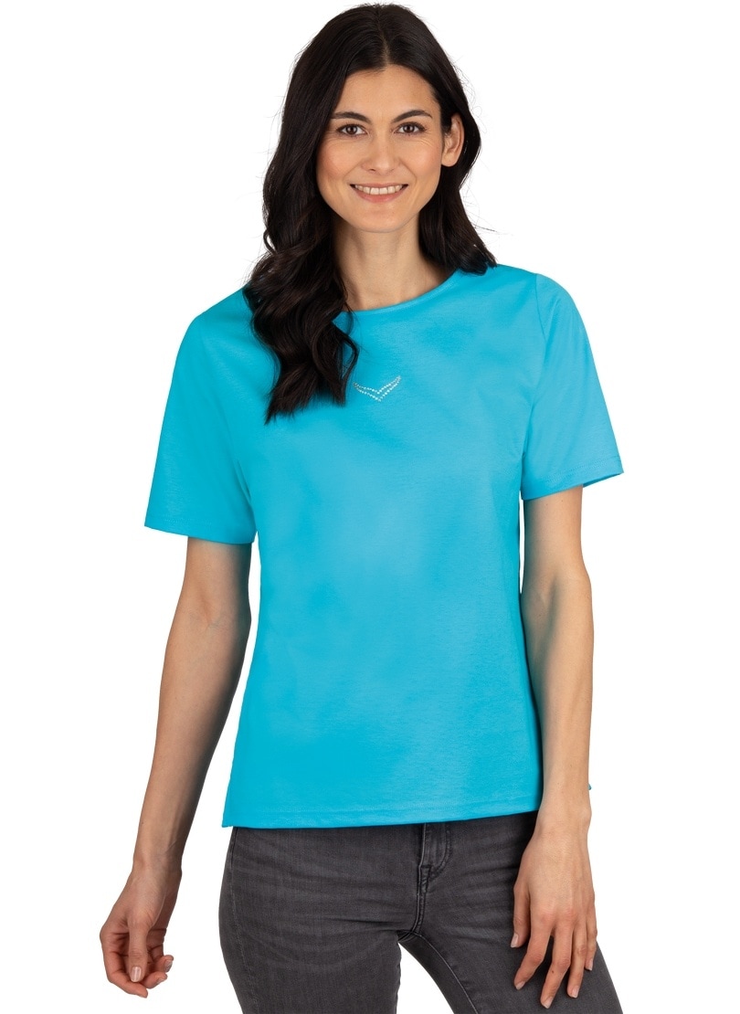 Trigema T-Shirt mit T-Shirt DELUXE Baumwolle Shop »TRIGEMA im Online OTTO Kristallsteinen«