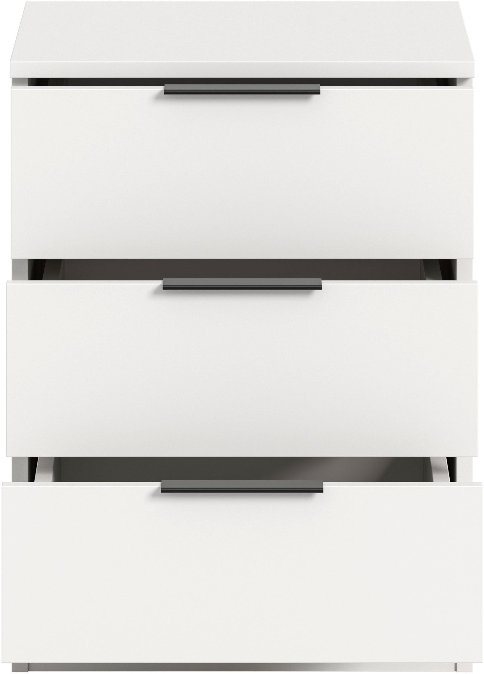 Home affaire Nachtkommode »Skarde Nachttisch Beistelltisch Kommode, Breite: 45 cm«, (1 St.), Skarde, Nachtkommode, 3 Schubkästen, weiß