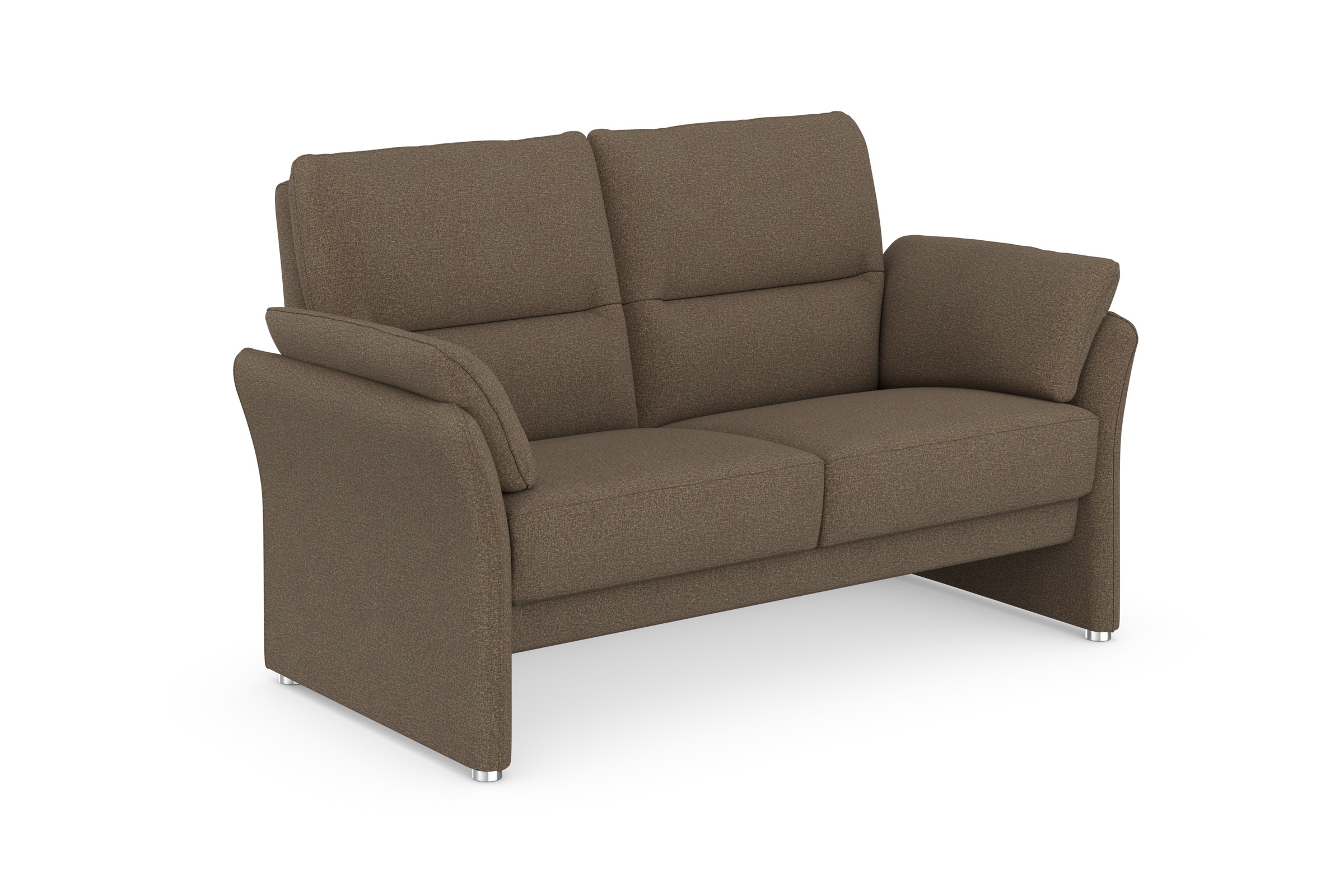 DOMO collection 2-Sitzer »Pina, schmale Armlehnen, mit Federkern, kompakt & elegant« Hoher Sitzkomfort, Feinstruktur, stone, Breite 159 cm