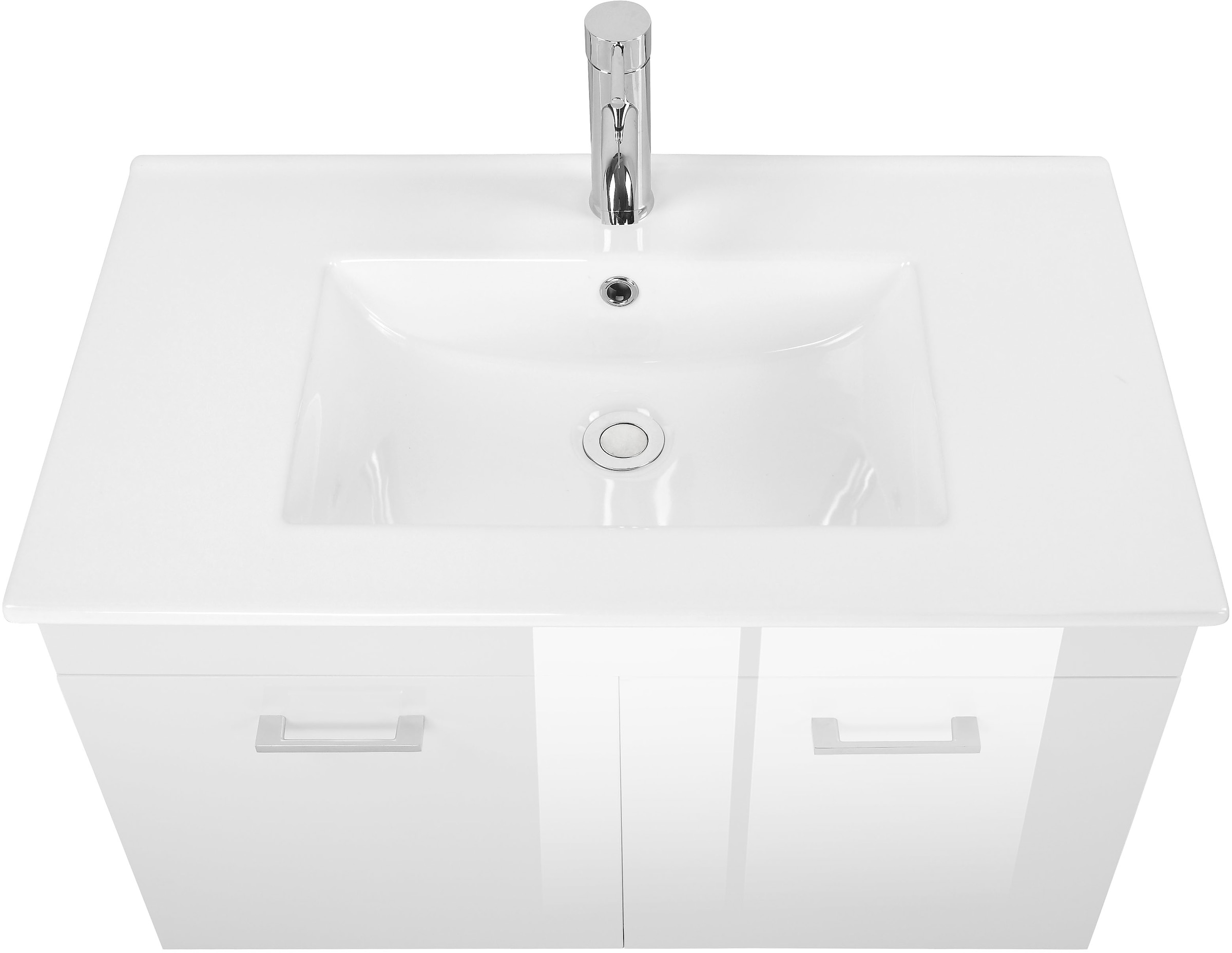 welltime Waschtisch »Florenz, Breite 60cm, 2 Tür, 2 Fächer, MDF-Front«, Waschplatz mit 2 Türen,in verschiedenen Farben erhältlich, Badmöbel