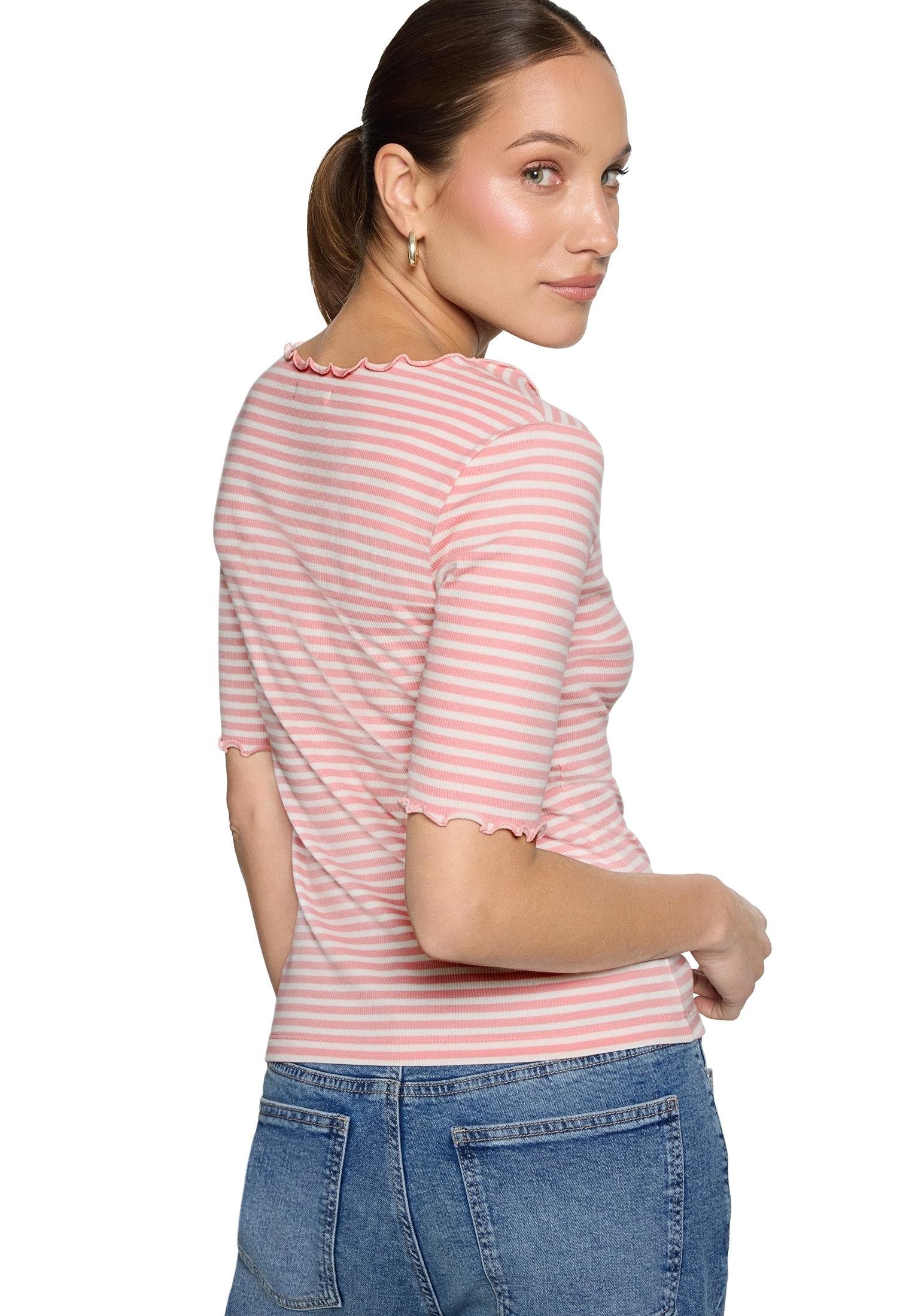 Zero Kurzarmshirt »Halbarm-Shirt mit Raffung«