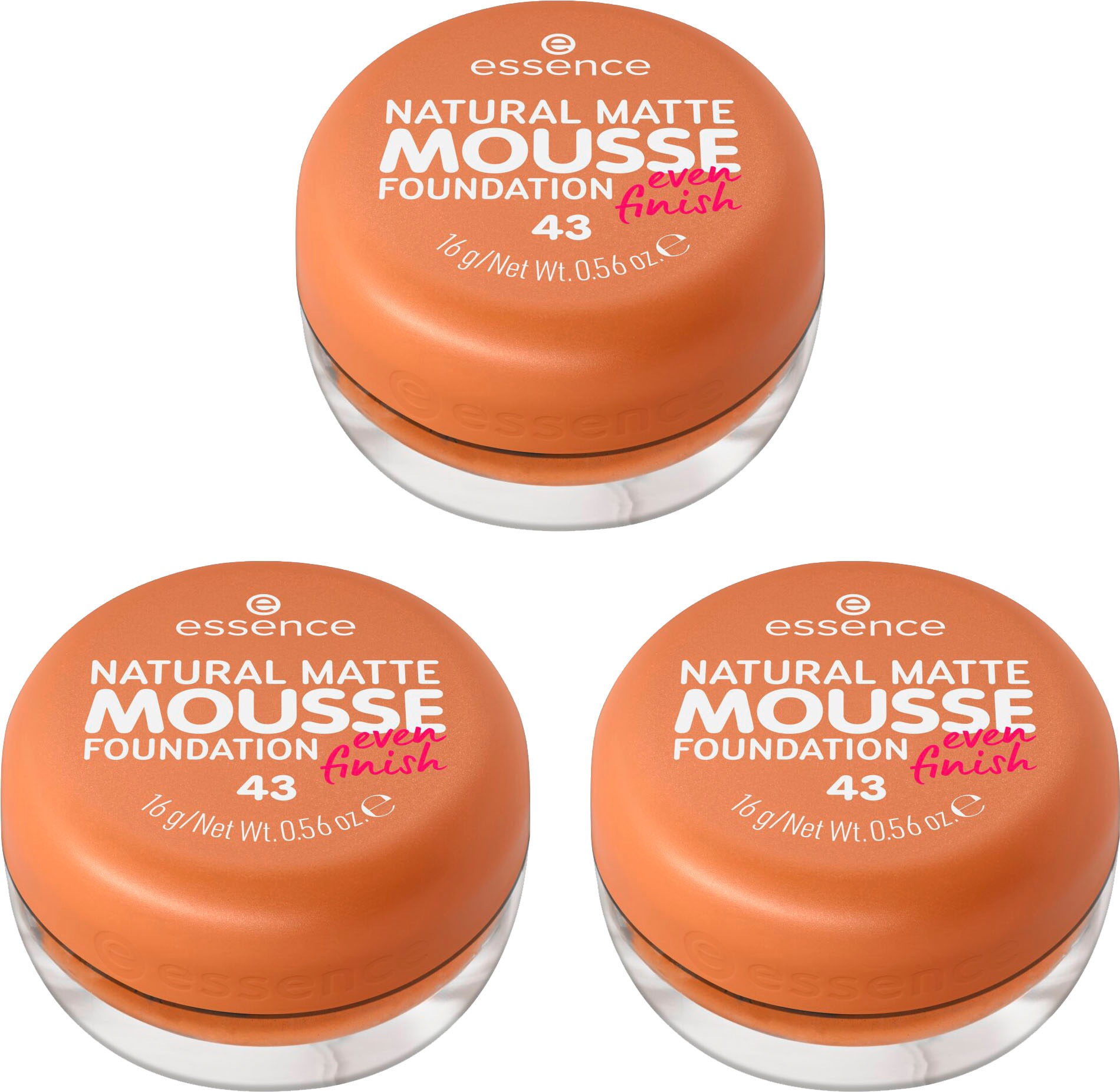 Foundation »NATURAL MATTE MOUSSE FOUNDATION«, (3er Pack)