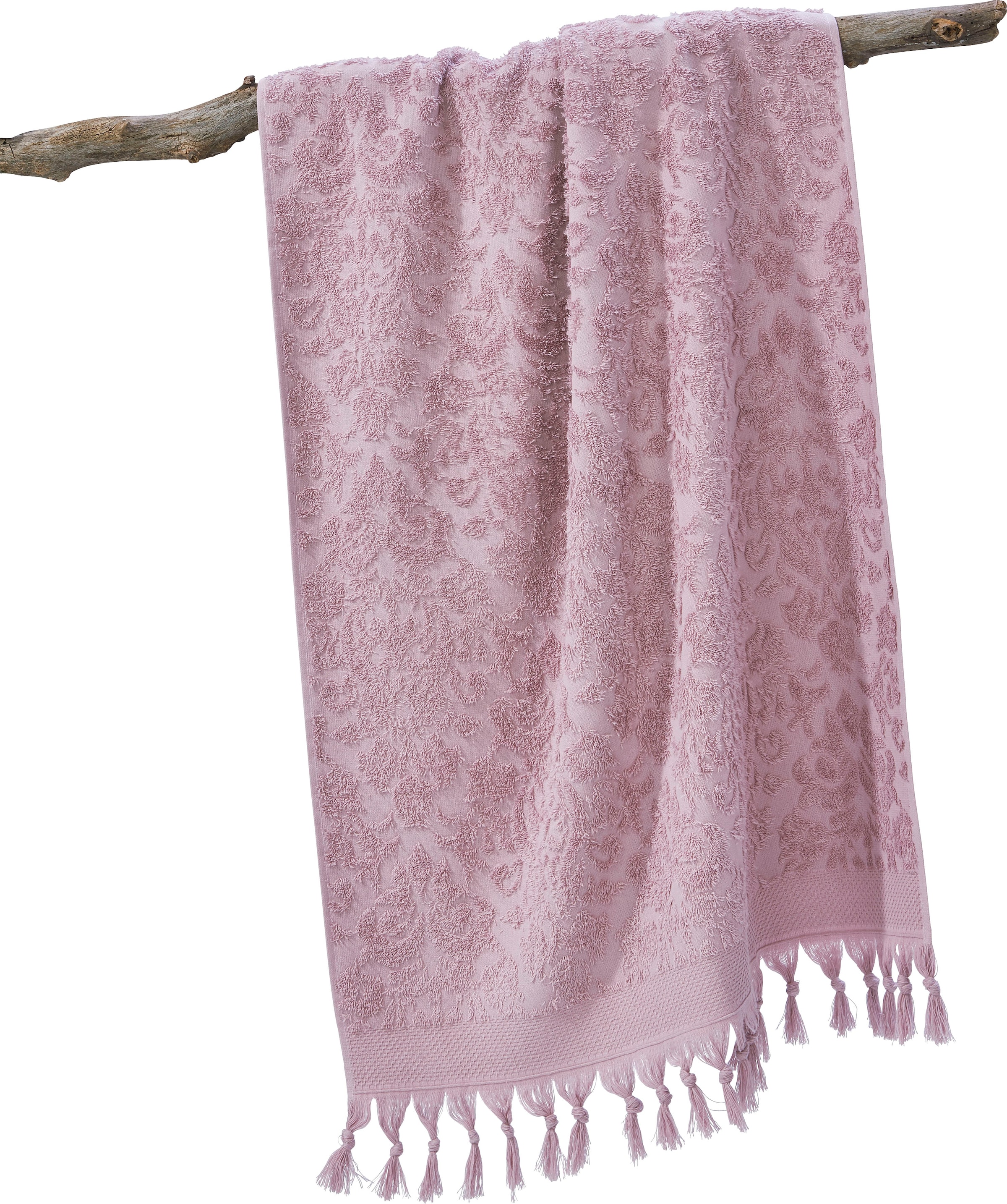 done.® Duschtuch »Provence Ornaments«, (1 St., Duschtuch 70 x 140 cm), Uni Farben, Ornamente, mit Fransen