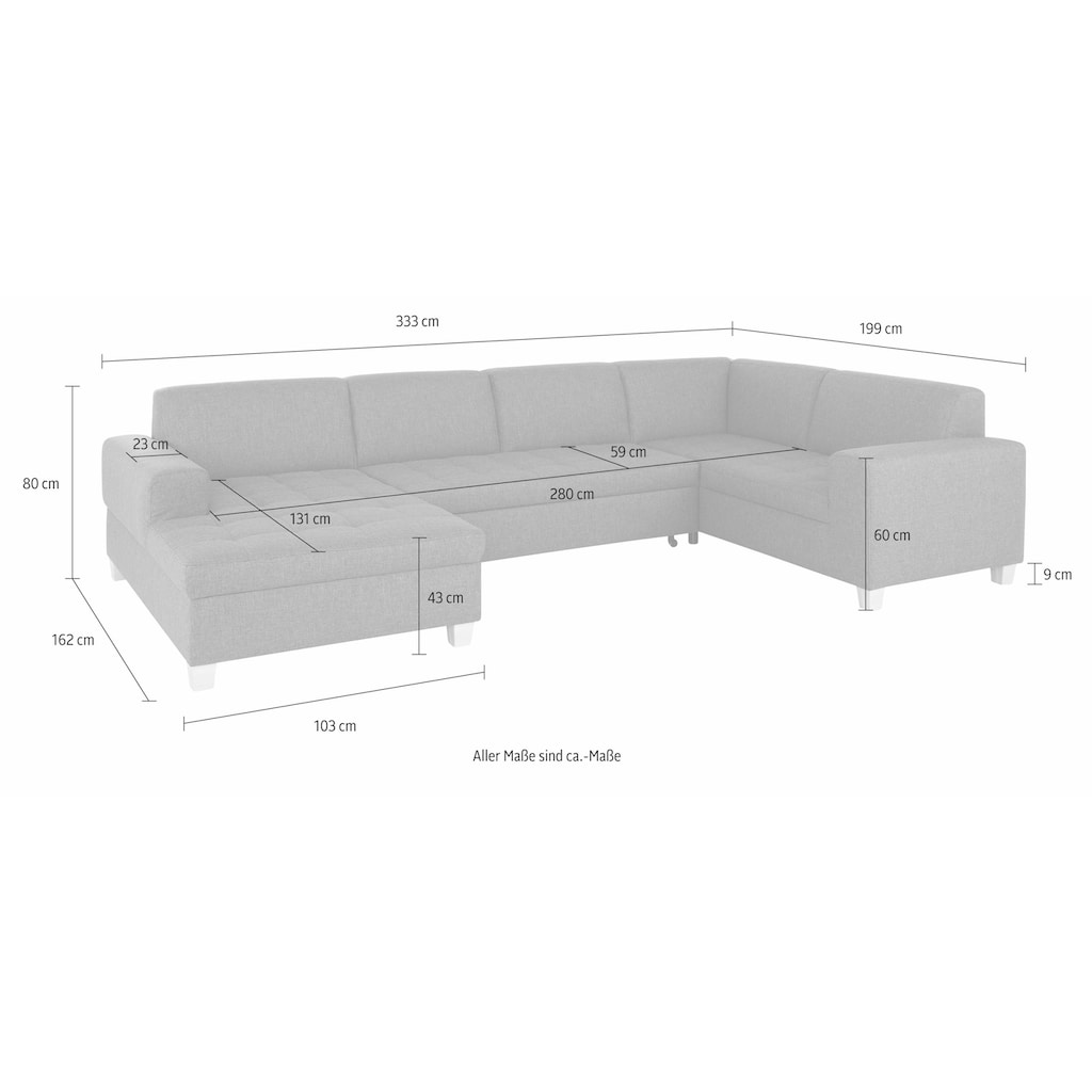 Home affaire Wohnlandschaft »Corby U-Form«