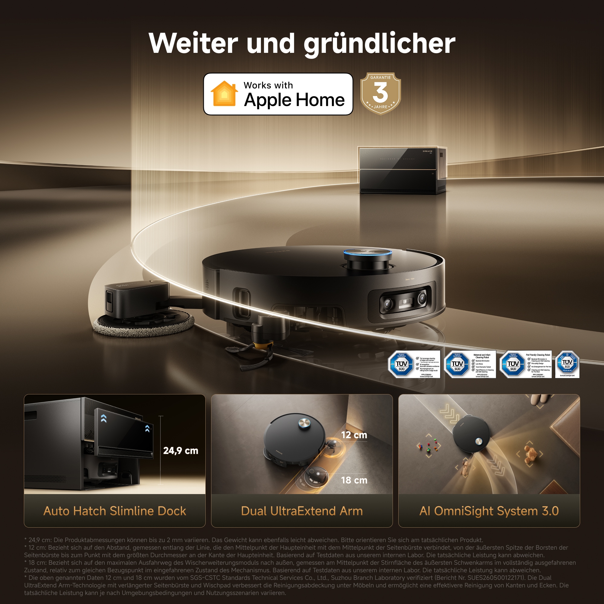 Dreame Nass-Trocken-Saugroboter »X60 Pro Master« Vollautomatische Absaugstation, Festwasseranschluss