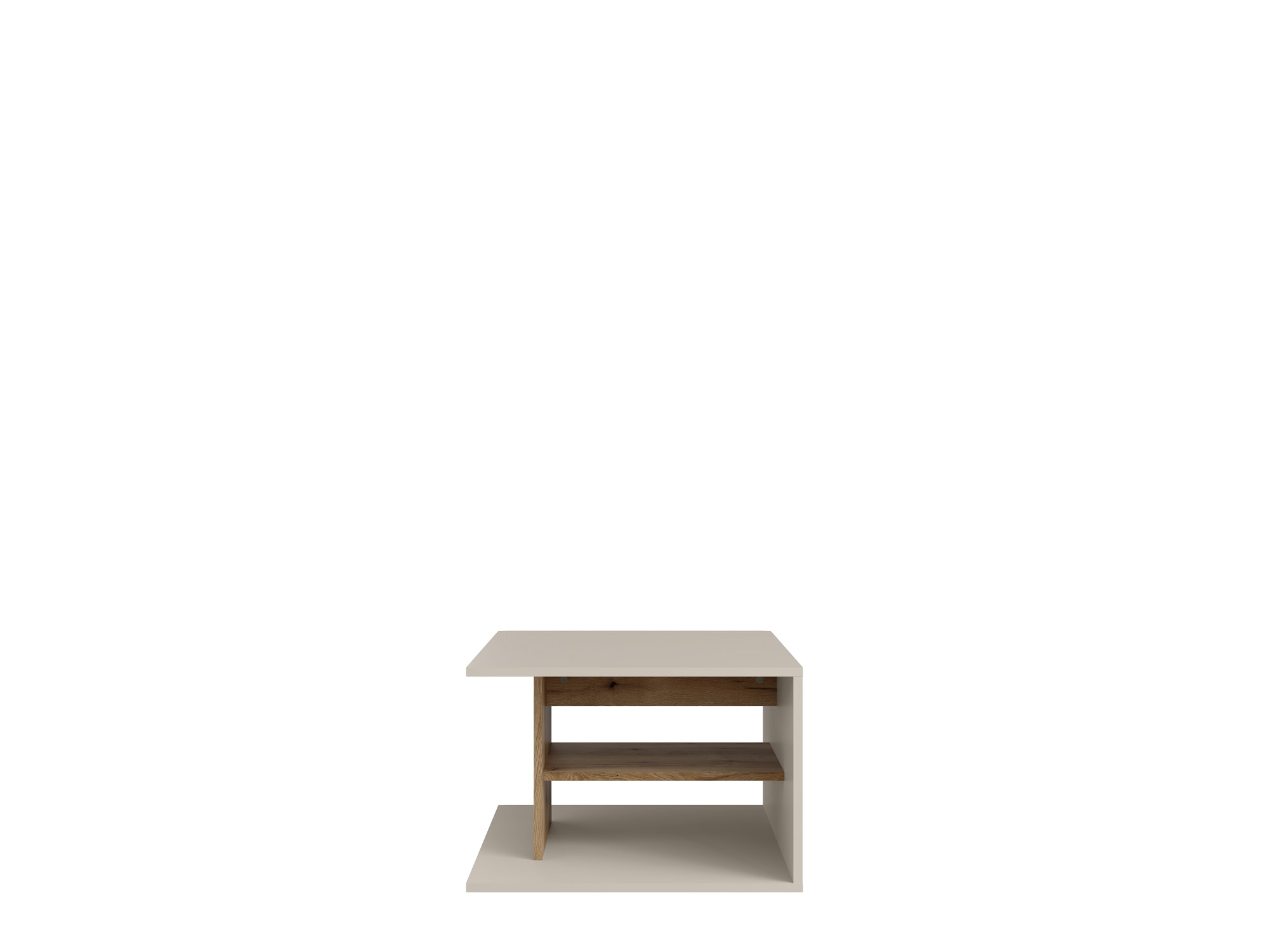 Home affaire Couchtisch »LUMIA Kaffeetisch mit viel Stauraum, 60x60cm, modernes Design« Beistelltisch mit Ablagefläche, Kaschmir/Natureiche