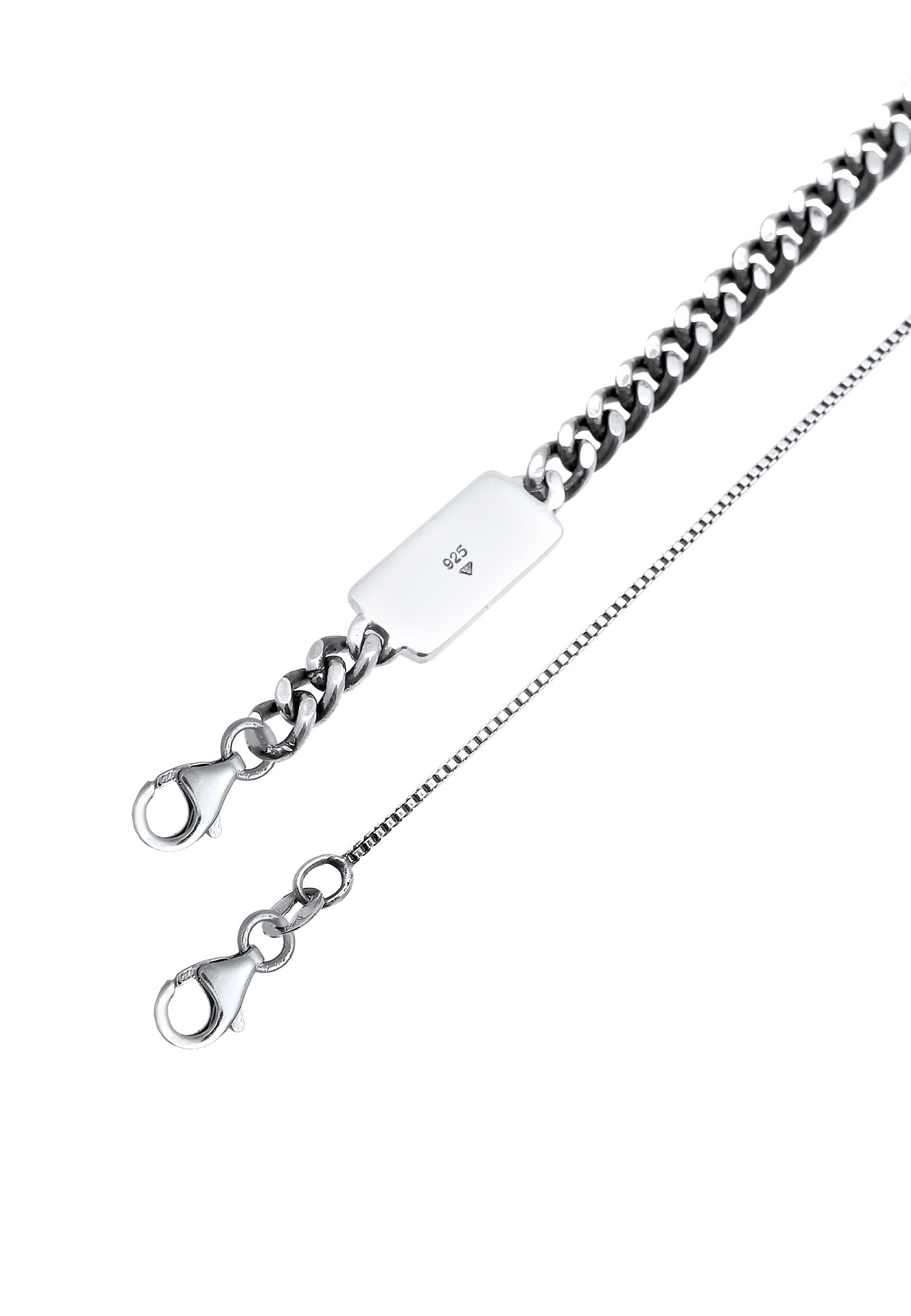 Kuzzoi Silberkette »Halskette Herren Ketten Panzer Venezia (2 tlg.) 925 Silber«