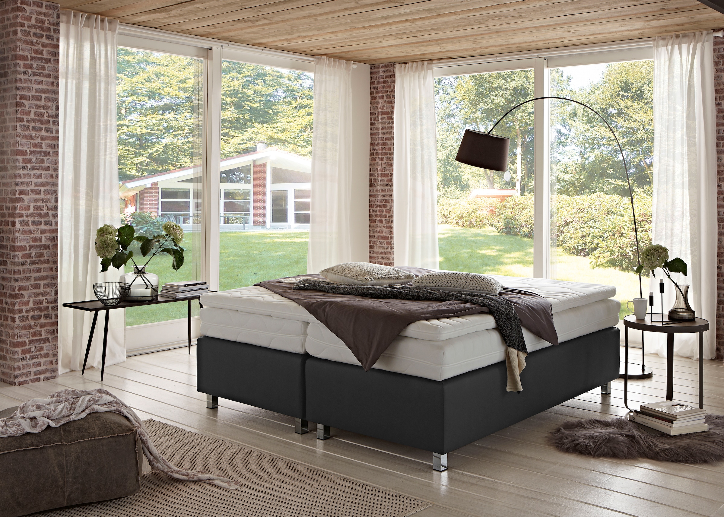 Westfalia Schlafkomfort Boxspringbett »London in den Breiten 160x200, 180x200cm & 200x200cm«, Größe Liegefläche B/L: 160 cm x 200 cm