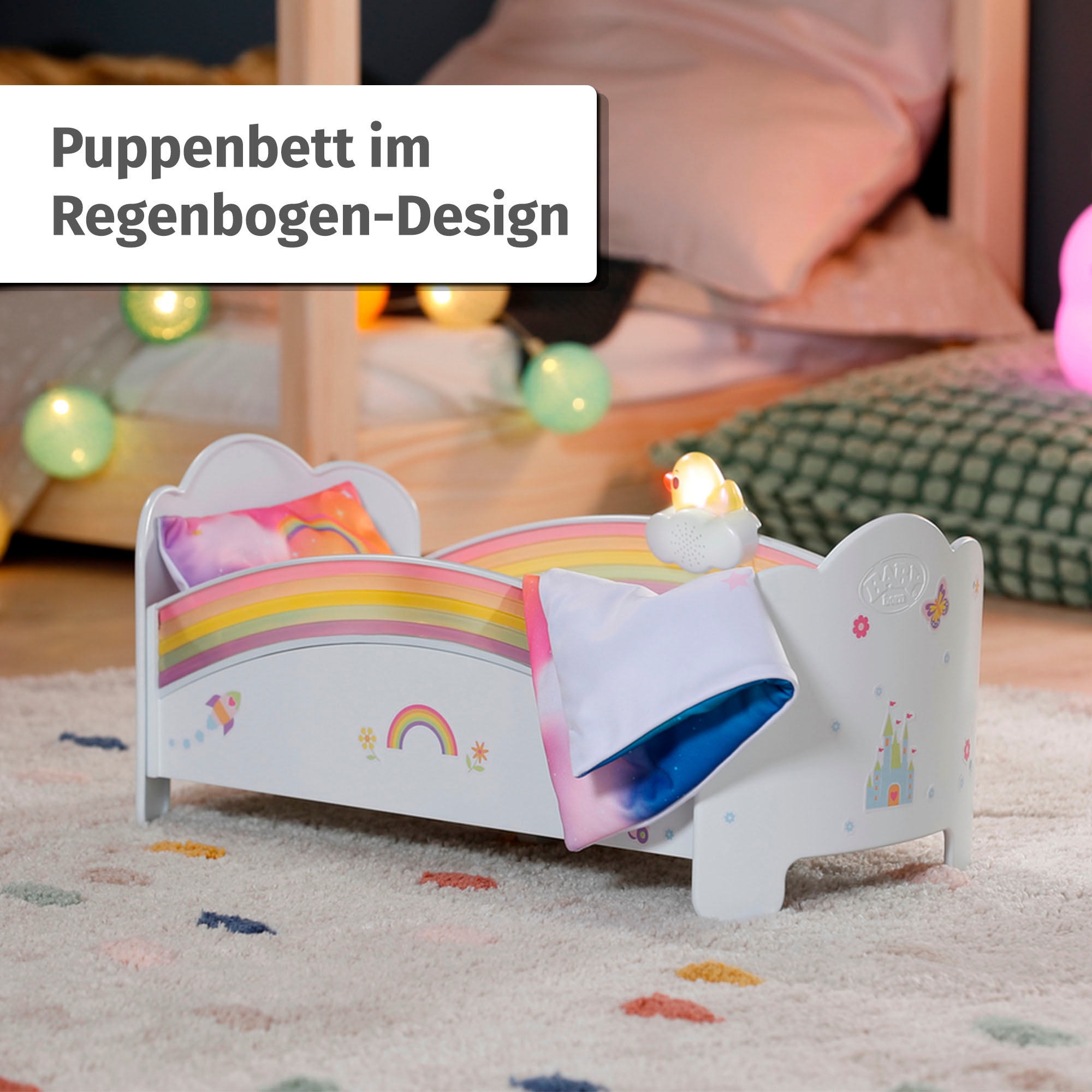 Baby Born Puppenbett »Regenbogen«, mit Licht- und Soundeffekt