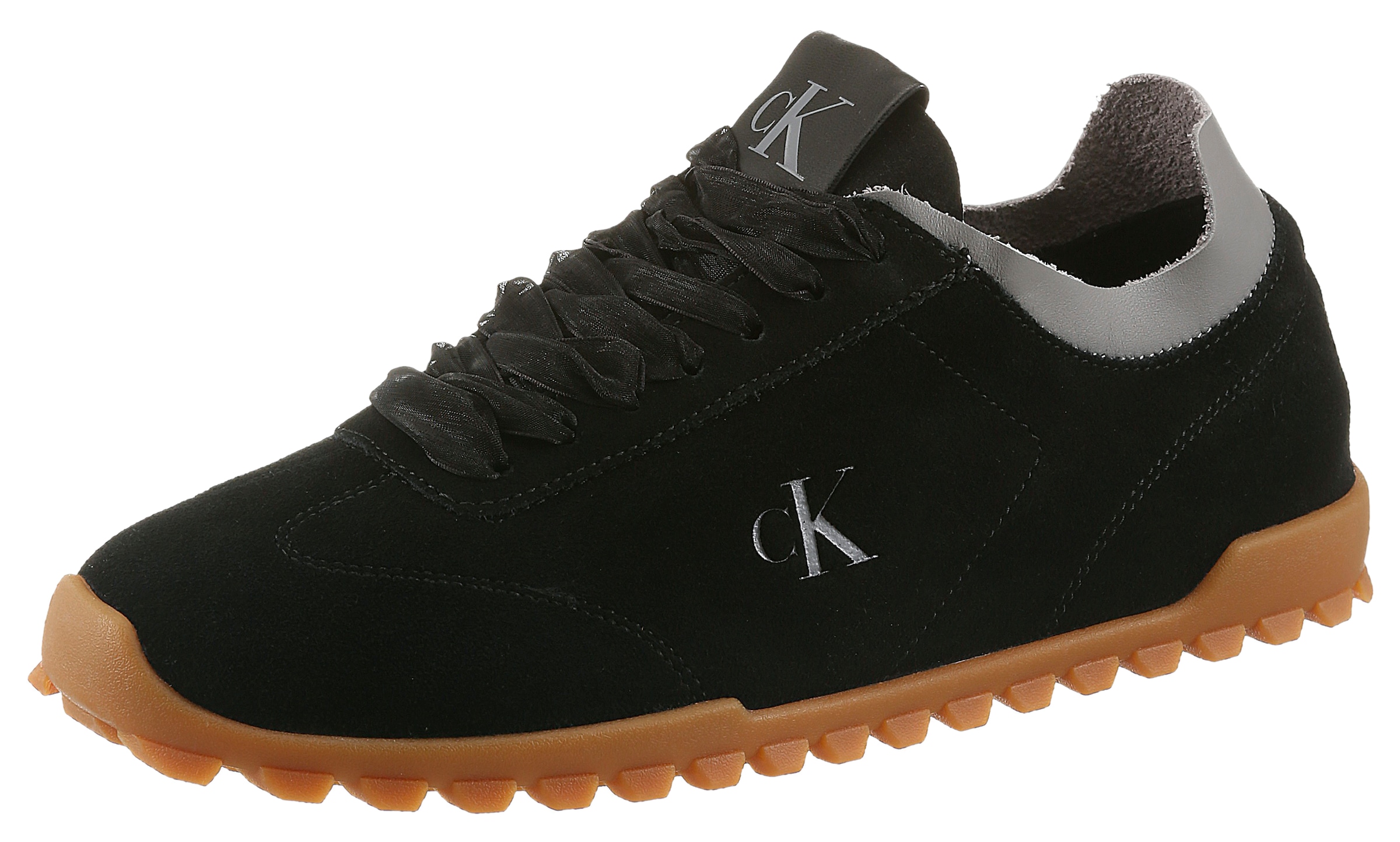 Calvin Klein Sneaker »LOW PROFILE RUN MG SUE DB LACES«  Freizeitsneaker, Halbschuh, Schnürschuh mit Profilsohle
