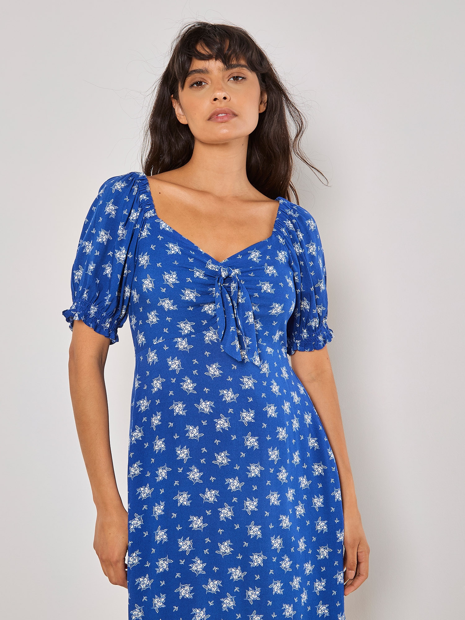 Apricot Maxikleid »Midikleid« mit Puffarmen