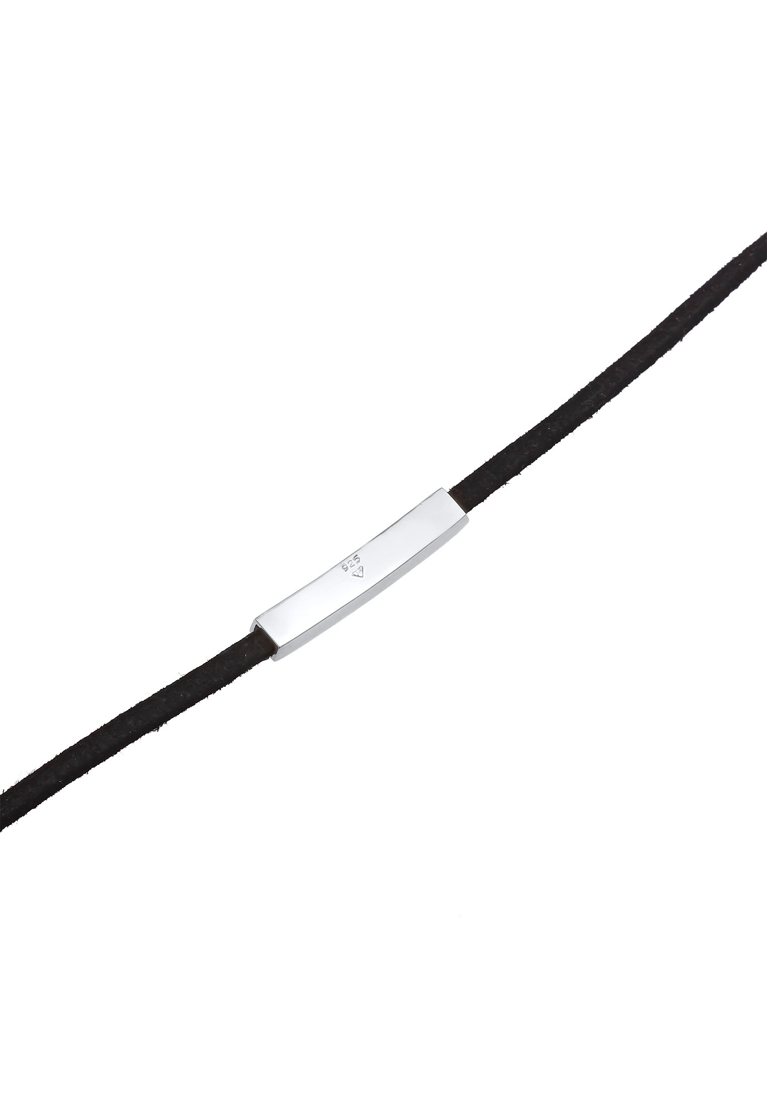 Elli Choker »Halskette Textil Choker Band Platte Schwarz 925 Silber«