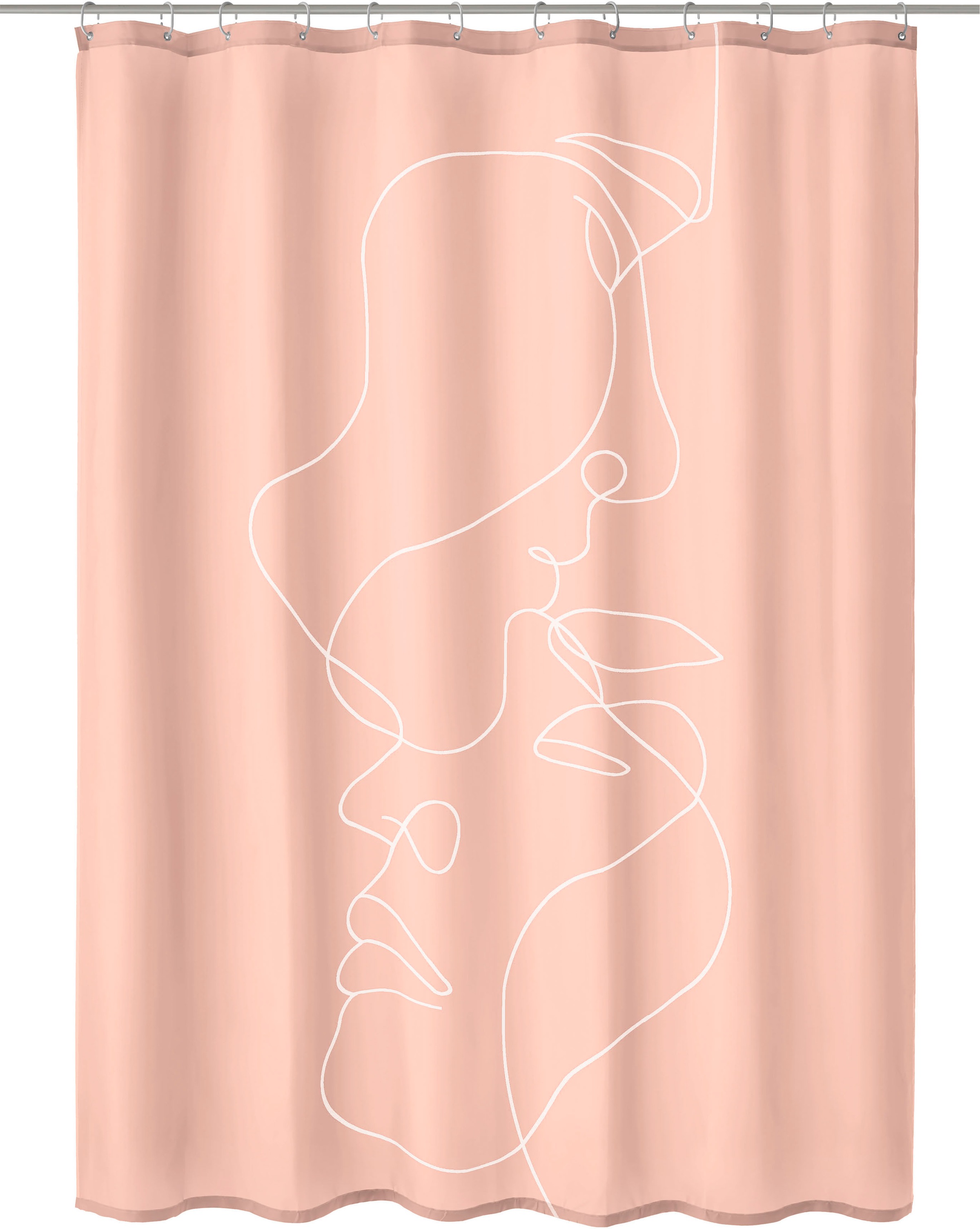Kleine Wolke Duschvorhang »Face«, Breite 180 cm, mit beschwertem Saum und Vorhangringen