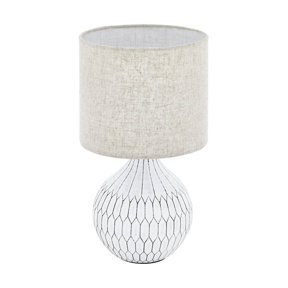 EGLO Tischleuchte »BELLARIVA 3«, 1 flammig, Leuchtmittel E27 | ohne Leuchtmittel, Nachttischlampe mit Boho-Muster und in hellbraun, mit Schalter, E27